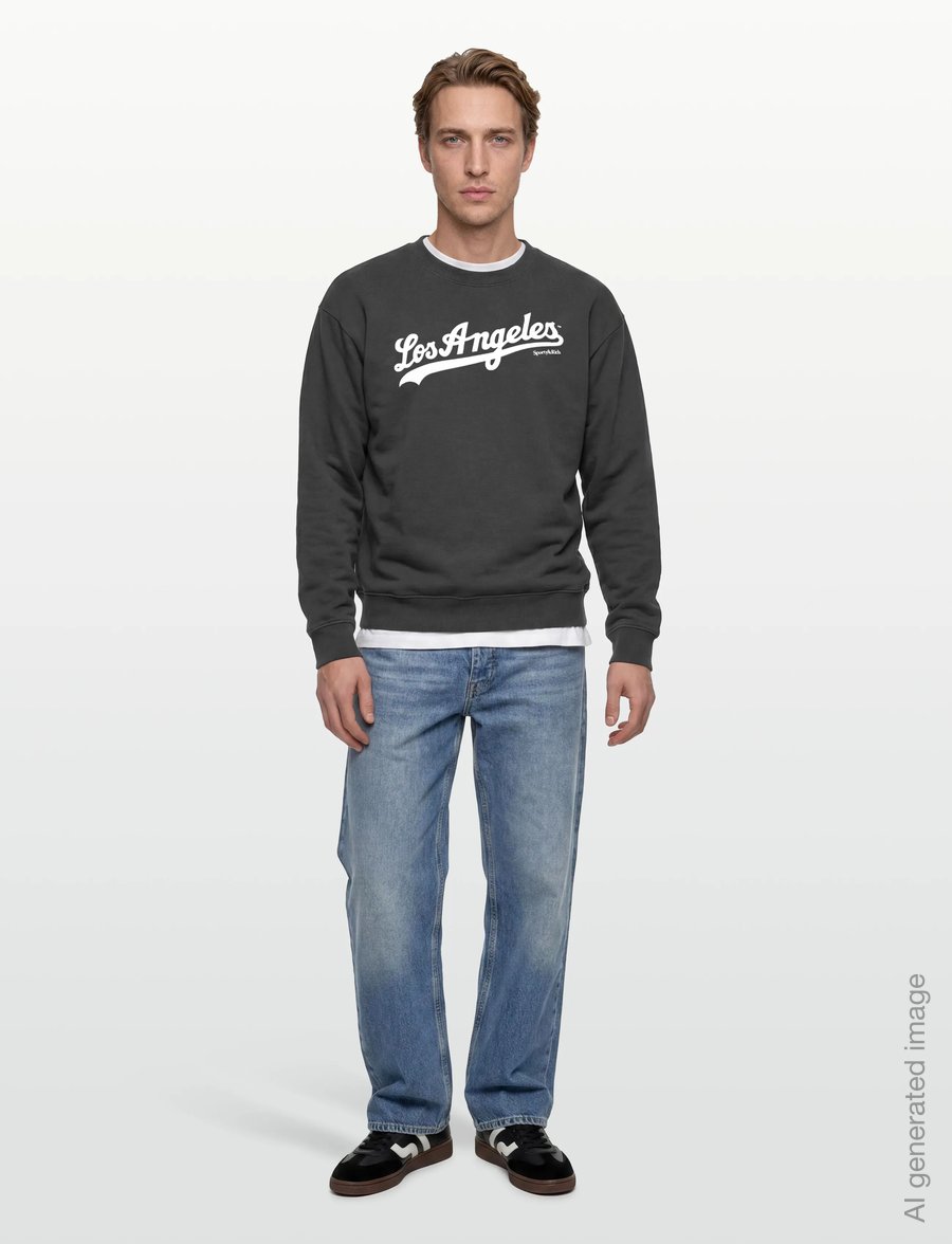 Sporty & Rich - Dodgers Crewneck - sweatshirts & hoodies - faded black - 0