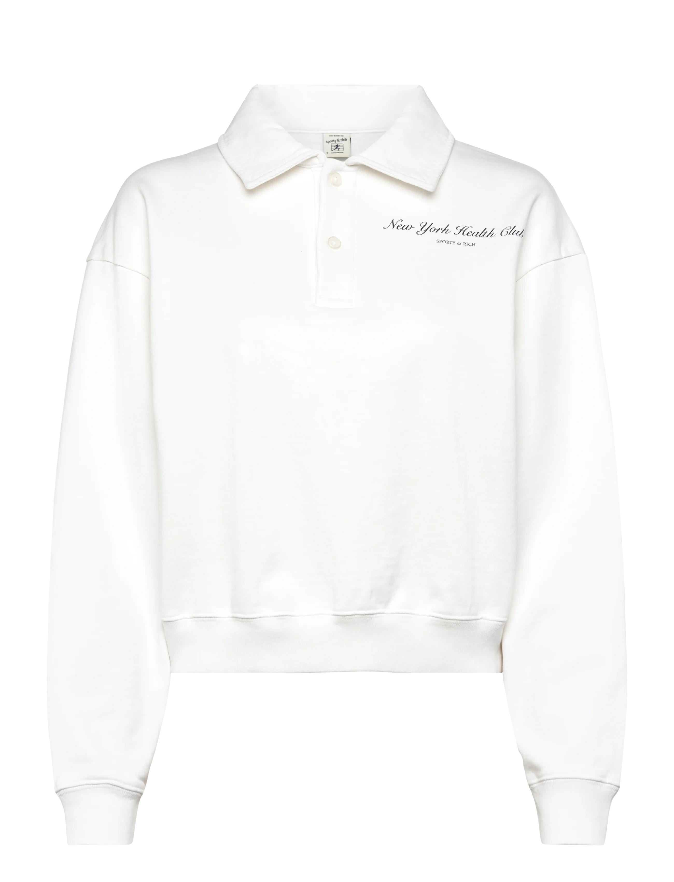 Sporty & Rich NY Health Club Polo - Džemperiai - WHITE / white