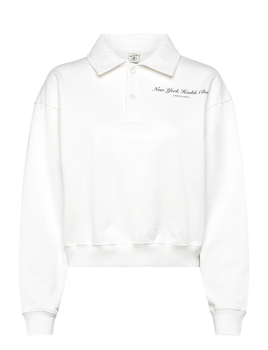 Sporty & Rich - NY Health Club Polo - sweatshirts & hoodies - white - 1