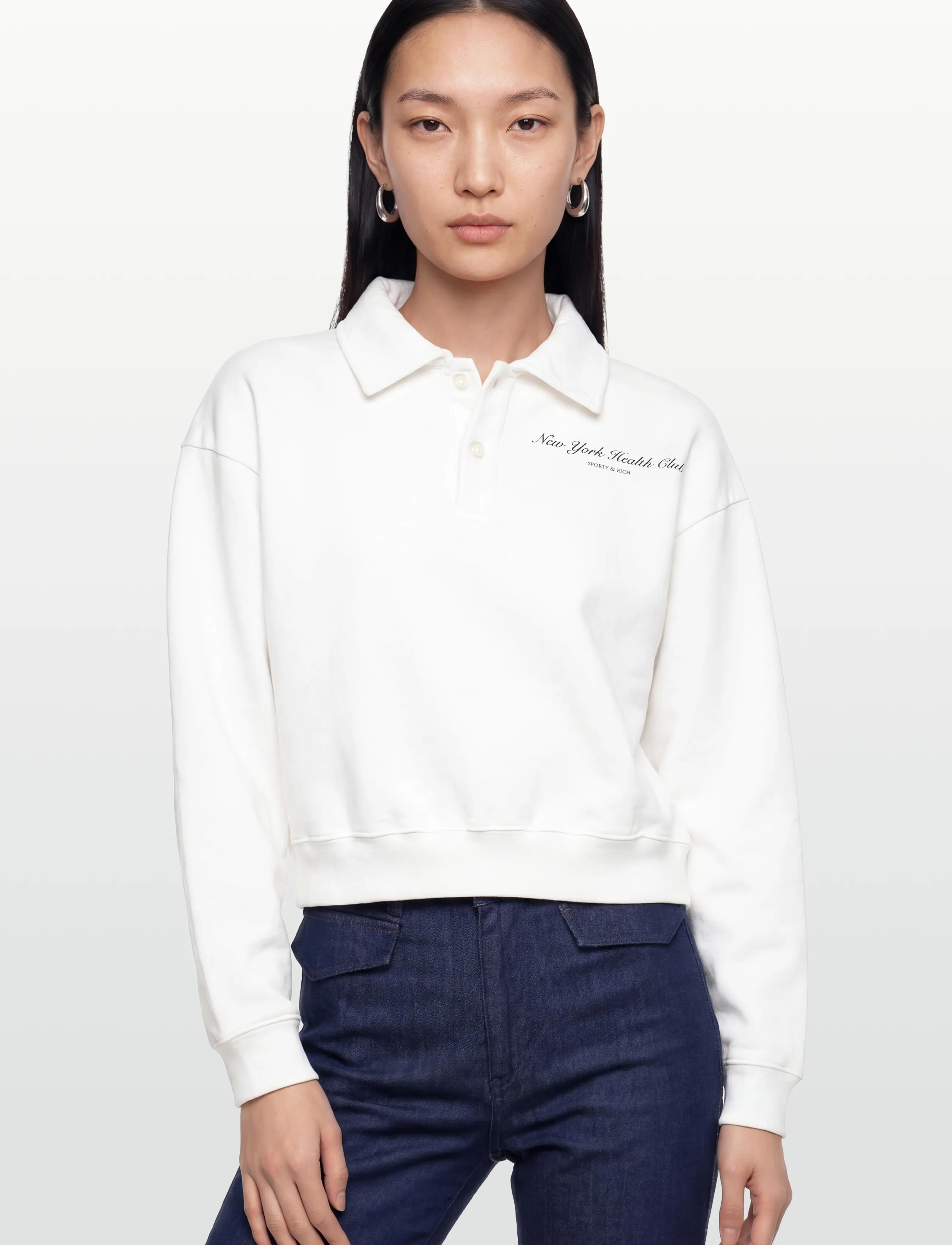 Sporty & Rich - NY Health Club Polo - sweatshirts et sweats à capuche - white - 3