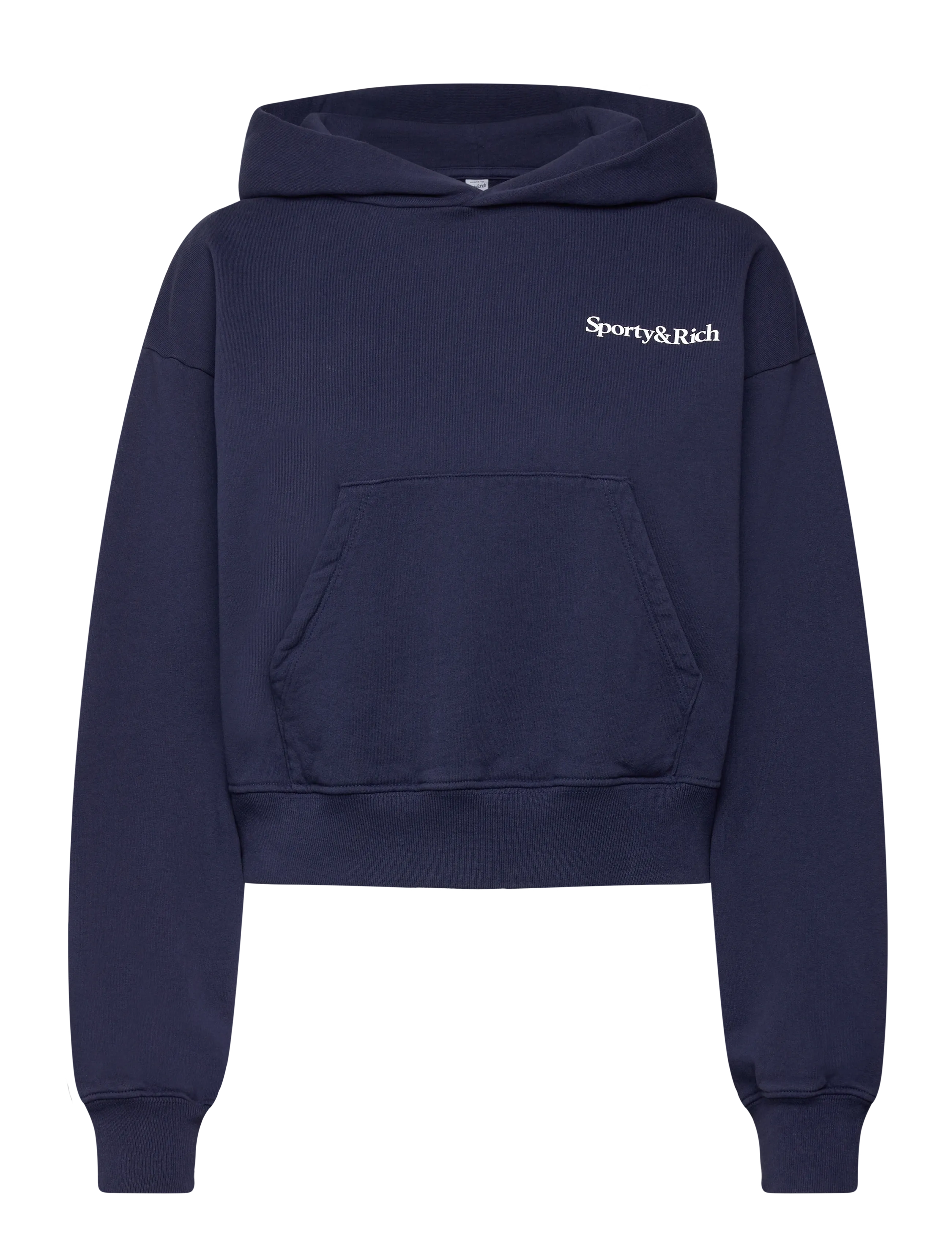 SPORTY & RICH Health Is Wealth Cropped Hoodie Navy - M - Damen