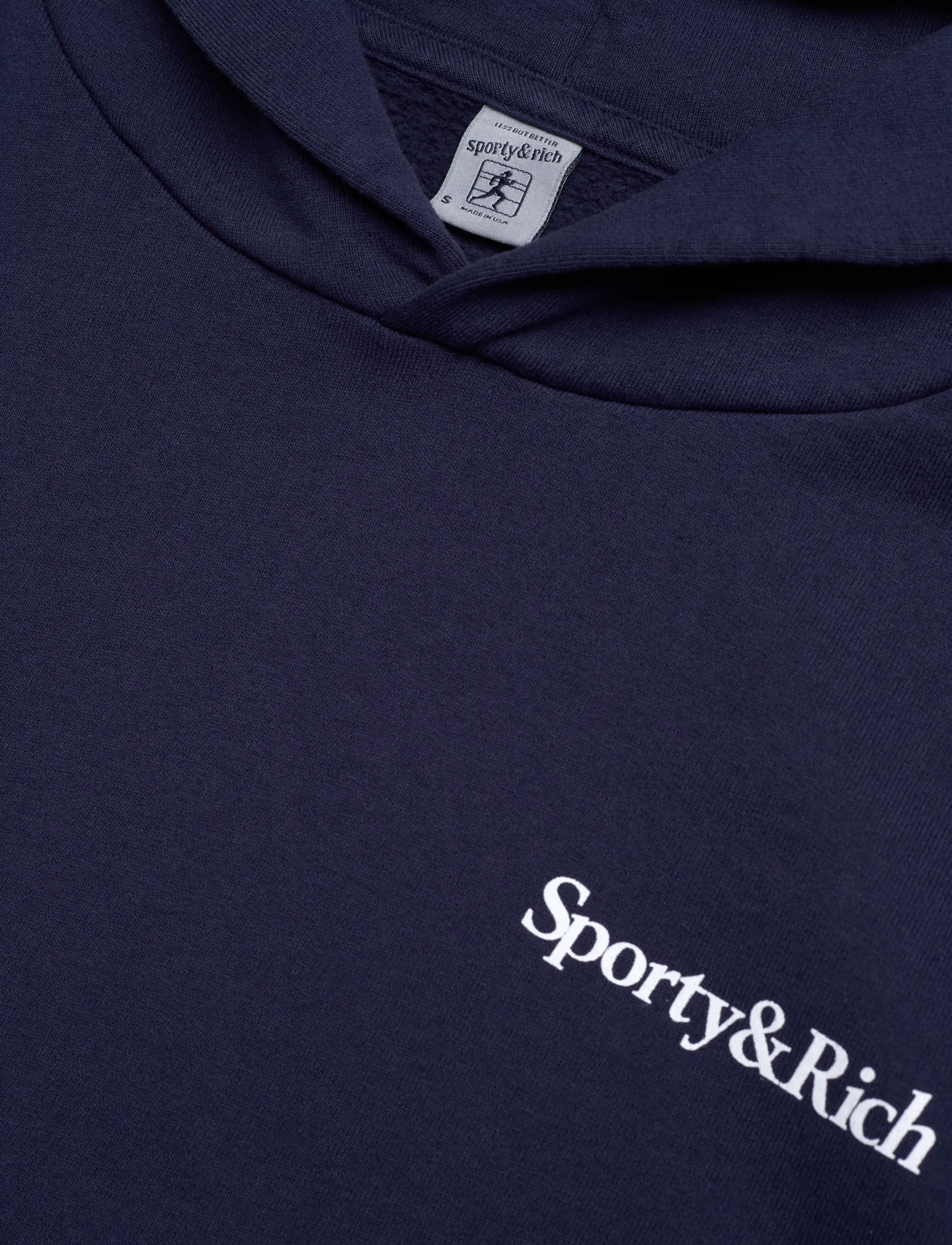 Sporty & Rich - Health is Wealth Cropped Hoodie - sweatshirts & hættetrøjer - dark navy - 5