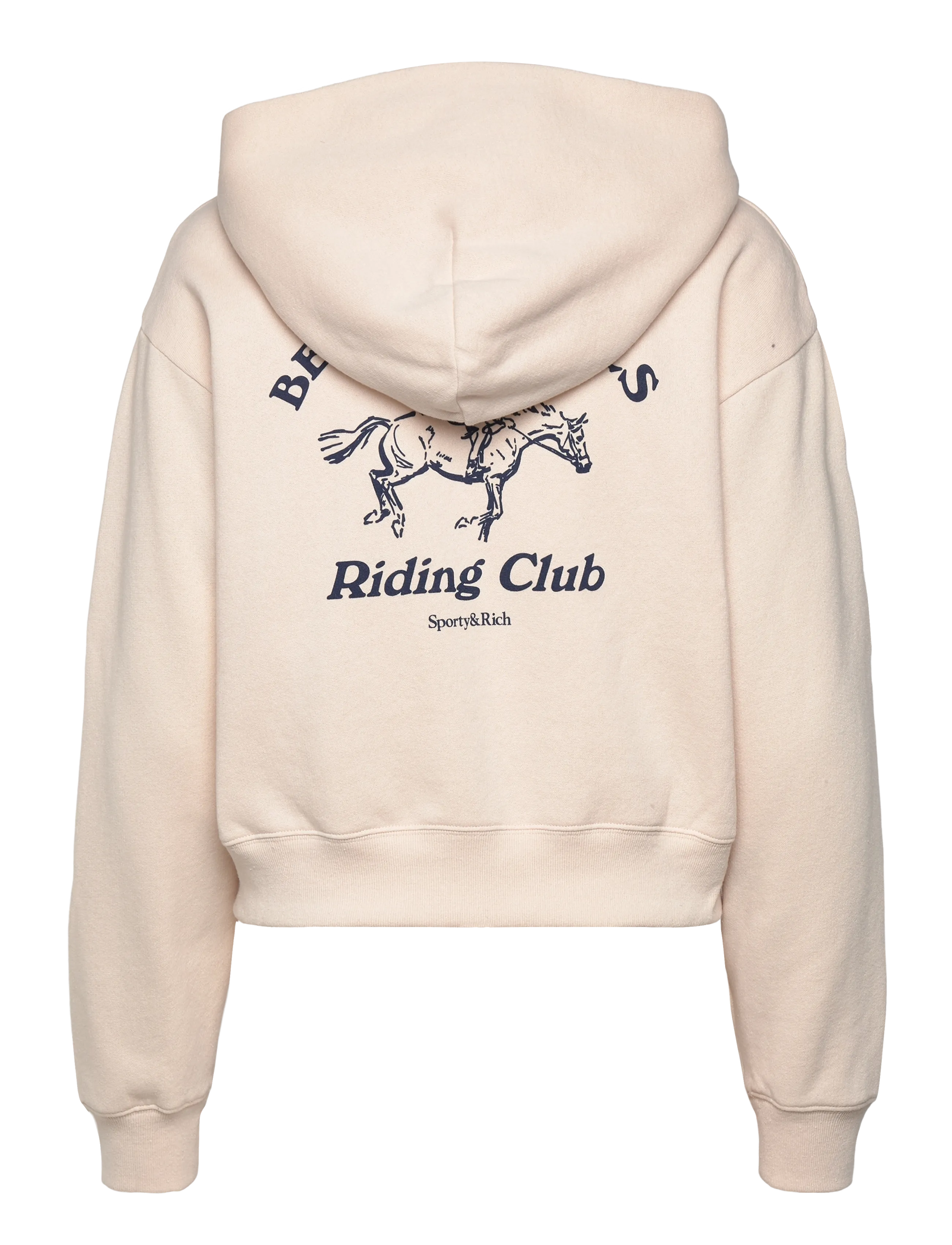 Sporty & Rich - BH Riding Club Soft Cropped Zip Hoodie - sweatshirts et sweats à capuche - cream - 1