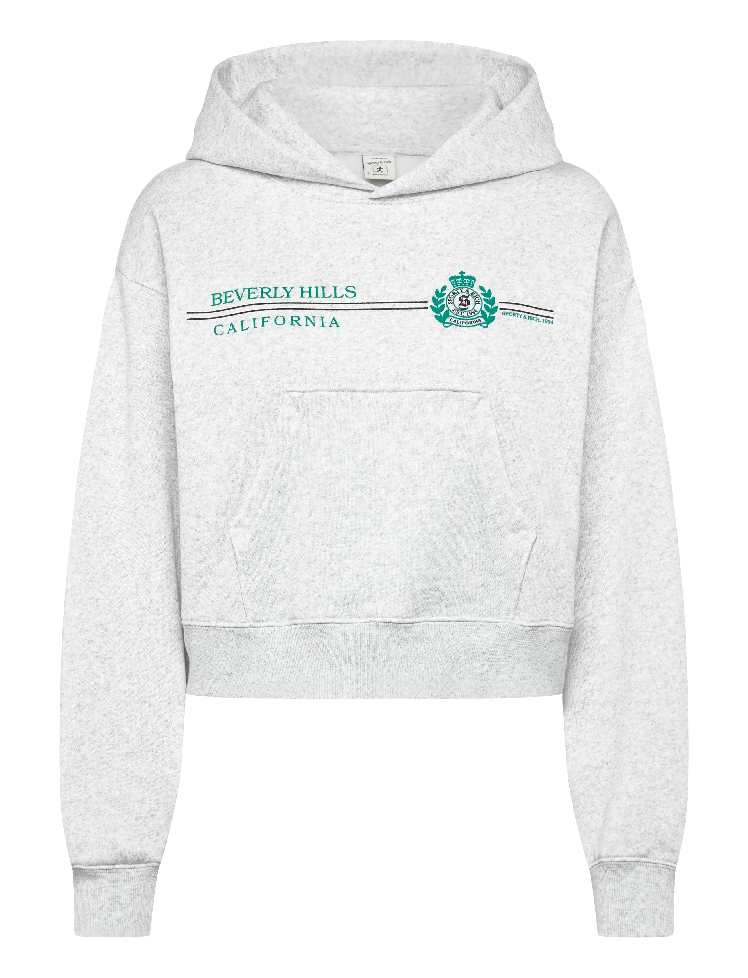 SPORTY & RICH Bh Horizon Soft Cropped Hoodie Grau - L - Damen
