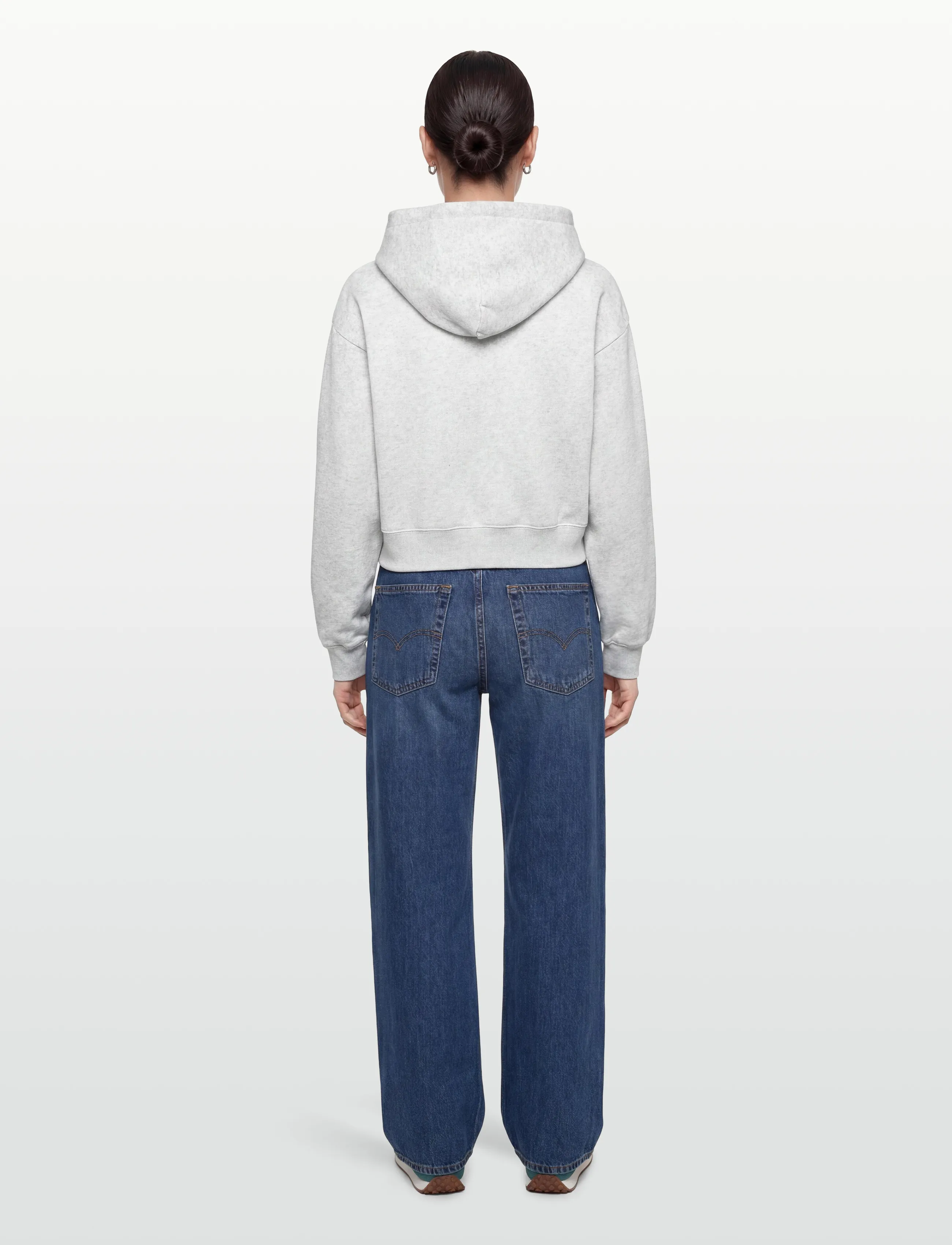 Sporty & Rich - BH Horizon Soft Cropped Hoodie - sweatshirts & hoodies - heather gray - 4