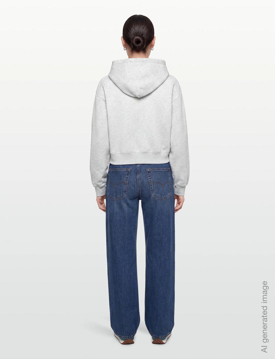 Sporty & Rich - BH Horizon Soft Cropped Hoodie - sweatshirts & hoodies - heather gray - 4