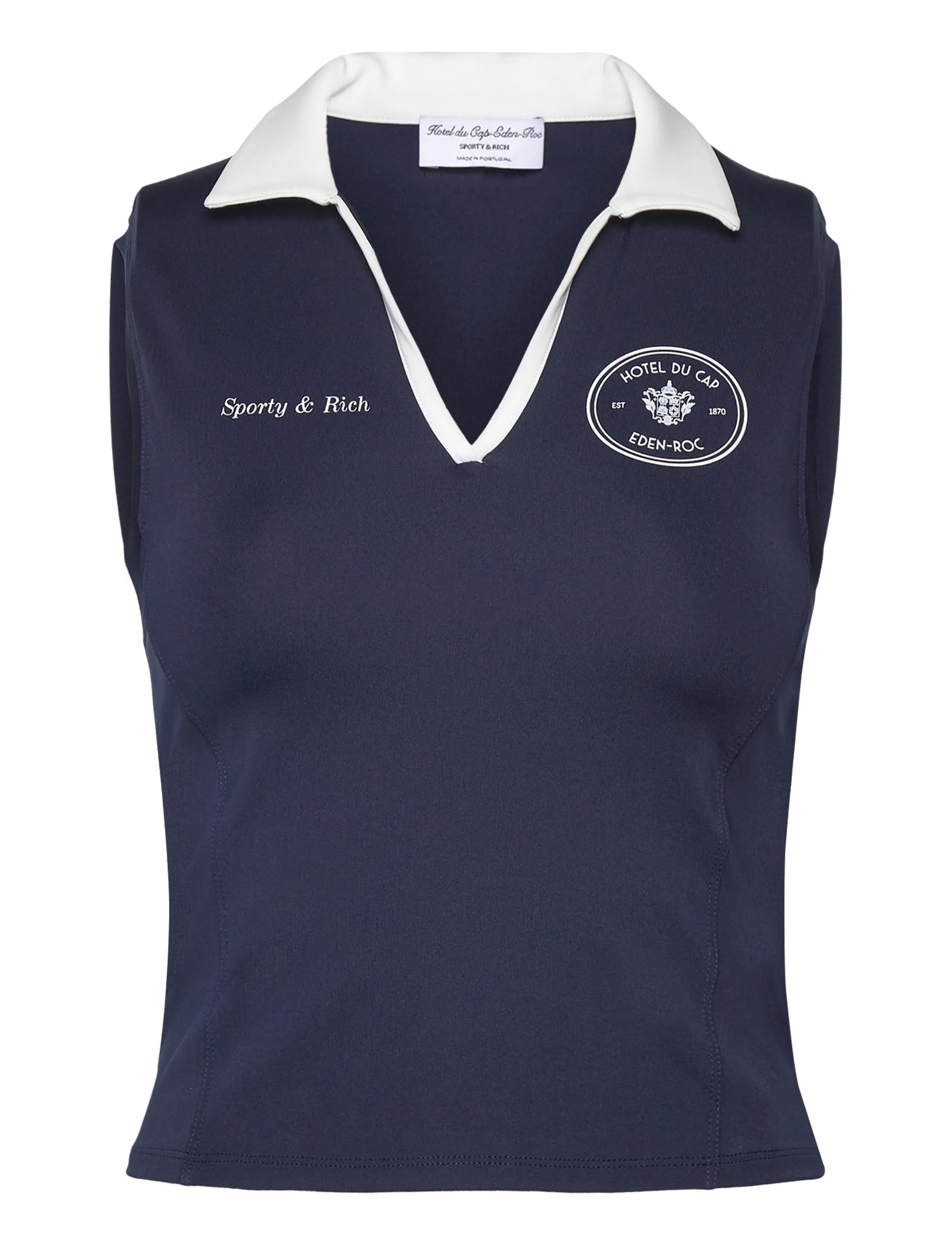 Sporty & Rich Eden Crest Sports Polo Vest - Nyheder - DARK NAVY/WHITE / navy