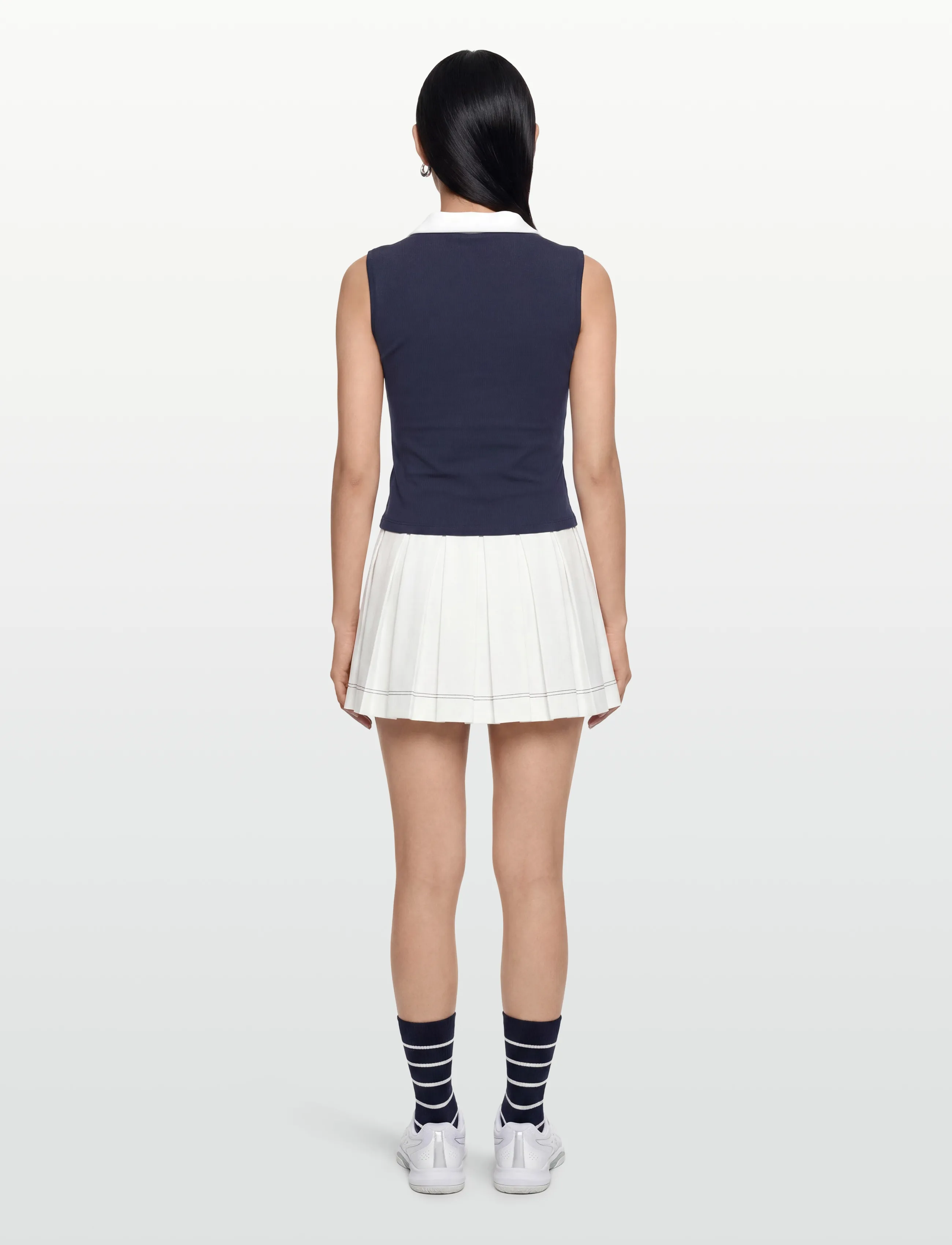 Sporty & Rich - Eden Crest Sports Polo Vest - tops zonder mouwen - dark navy/white - 4