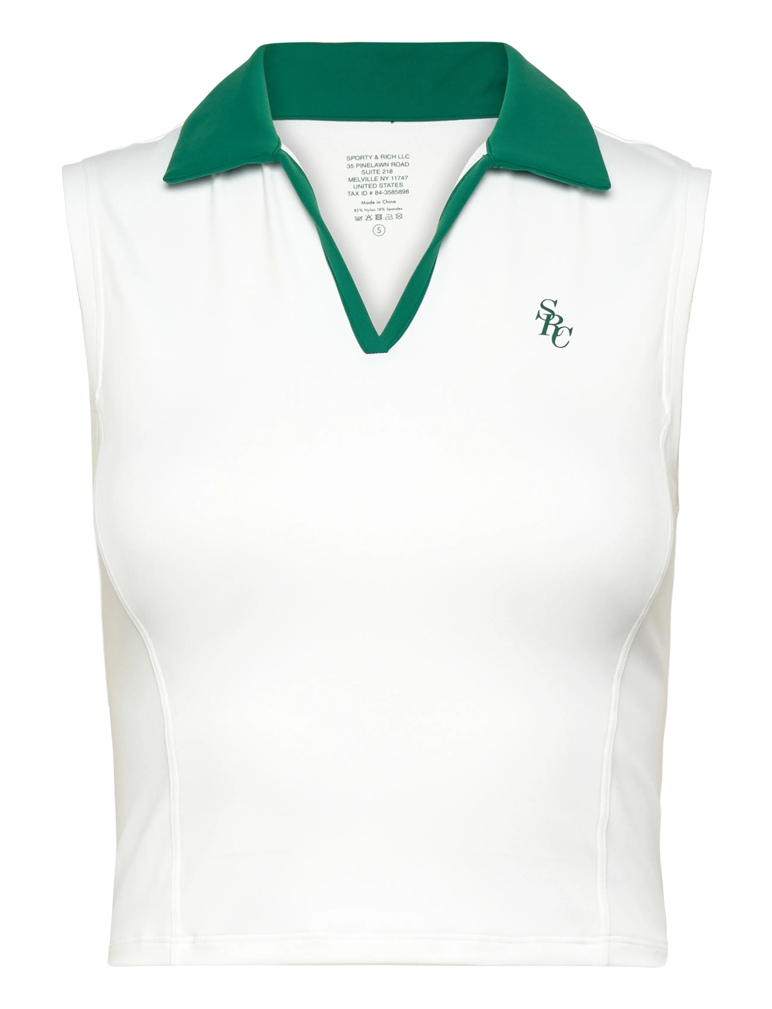 Sporty & Rich SRC Sports Polo Vest - Polo's - WHITE/ALPINE / white