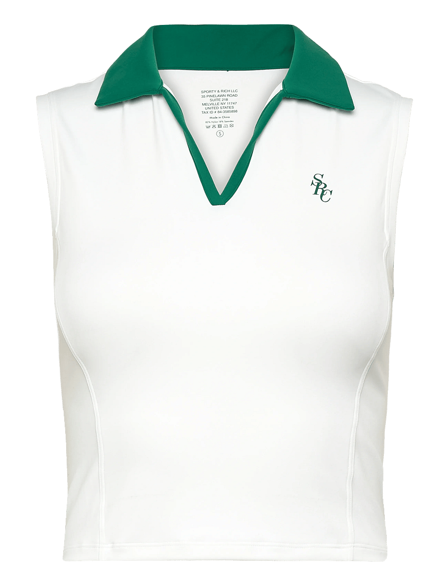 Sporty & Rich - SRC Sports Polo Vest - polo skyrtur - white/alpine - 1