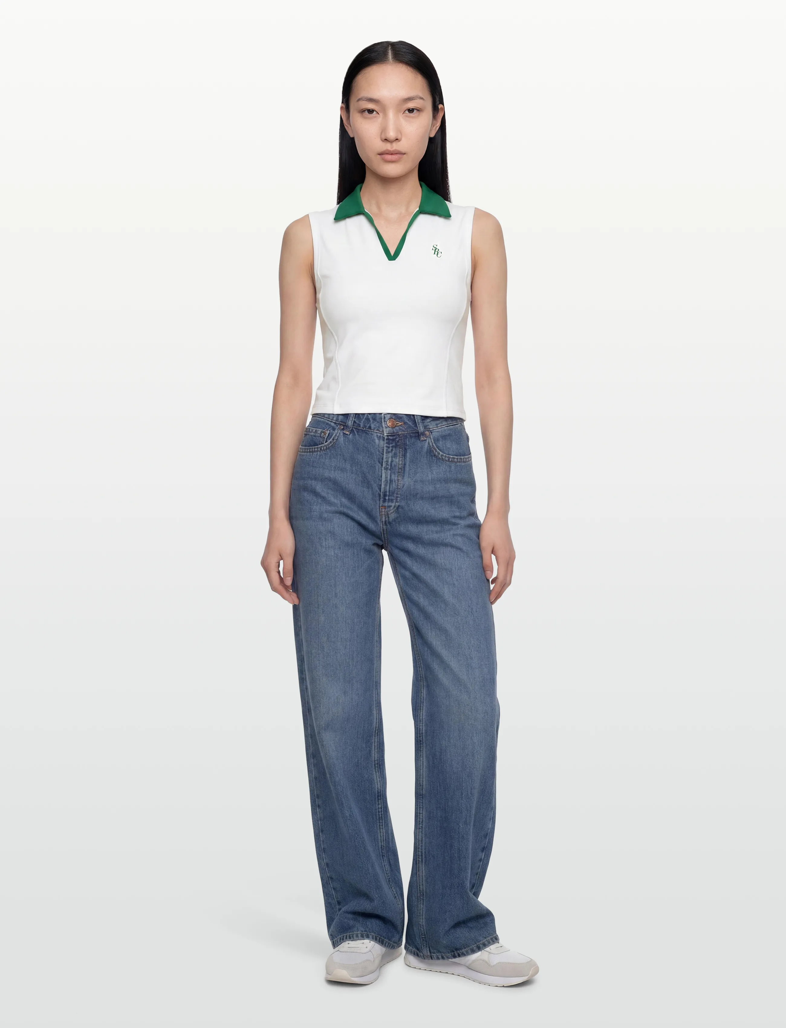 Sporty & Rich Src Sports Polo Vest, L, White, T-Shirts & Toppe > Uden Ærmer, Dame