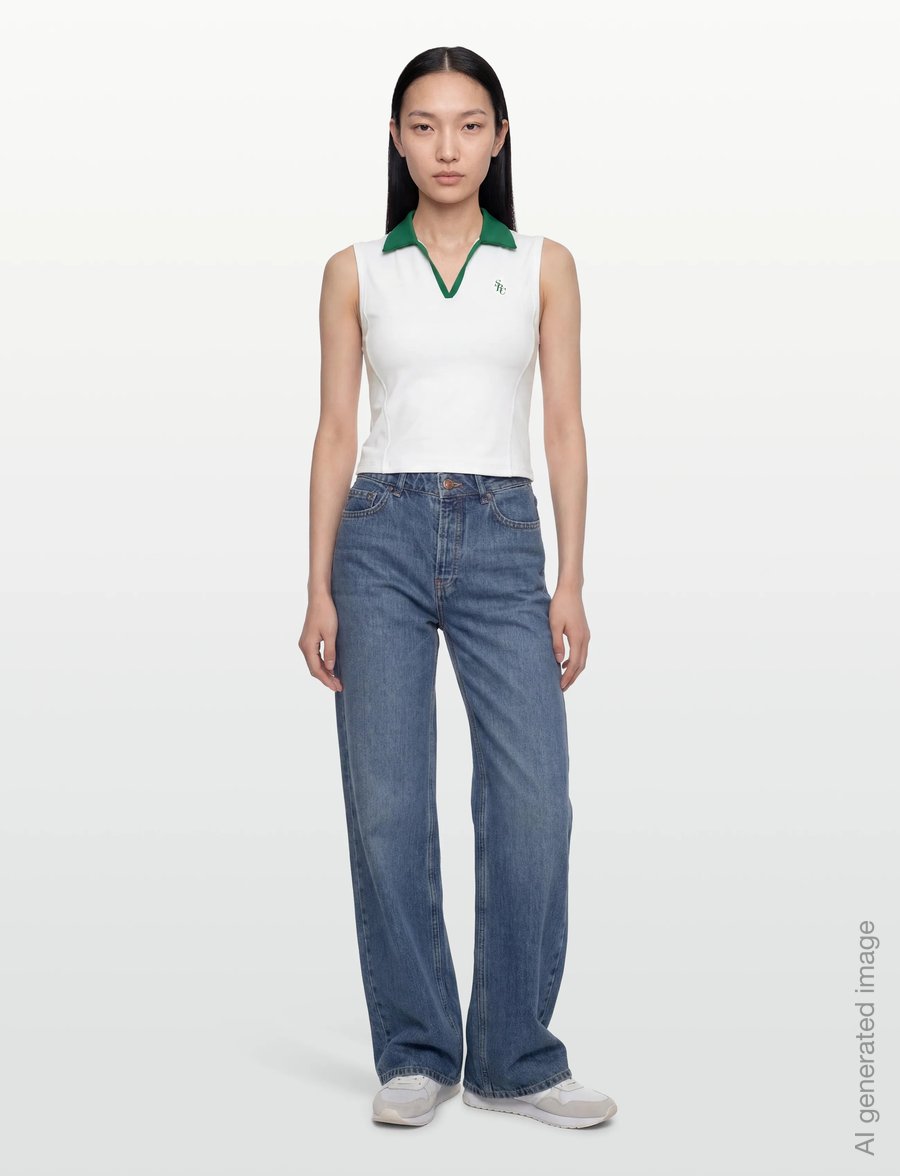 Sporty & Rich - SRC Sports Polo Vest - polo skyrtur - white/alpine - 0
