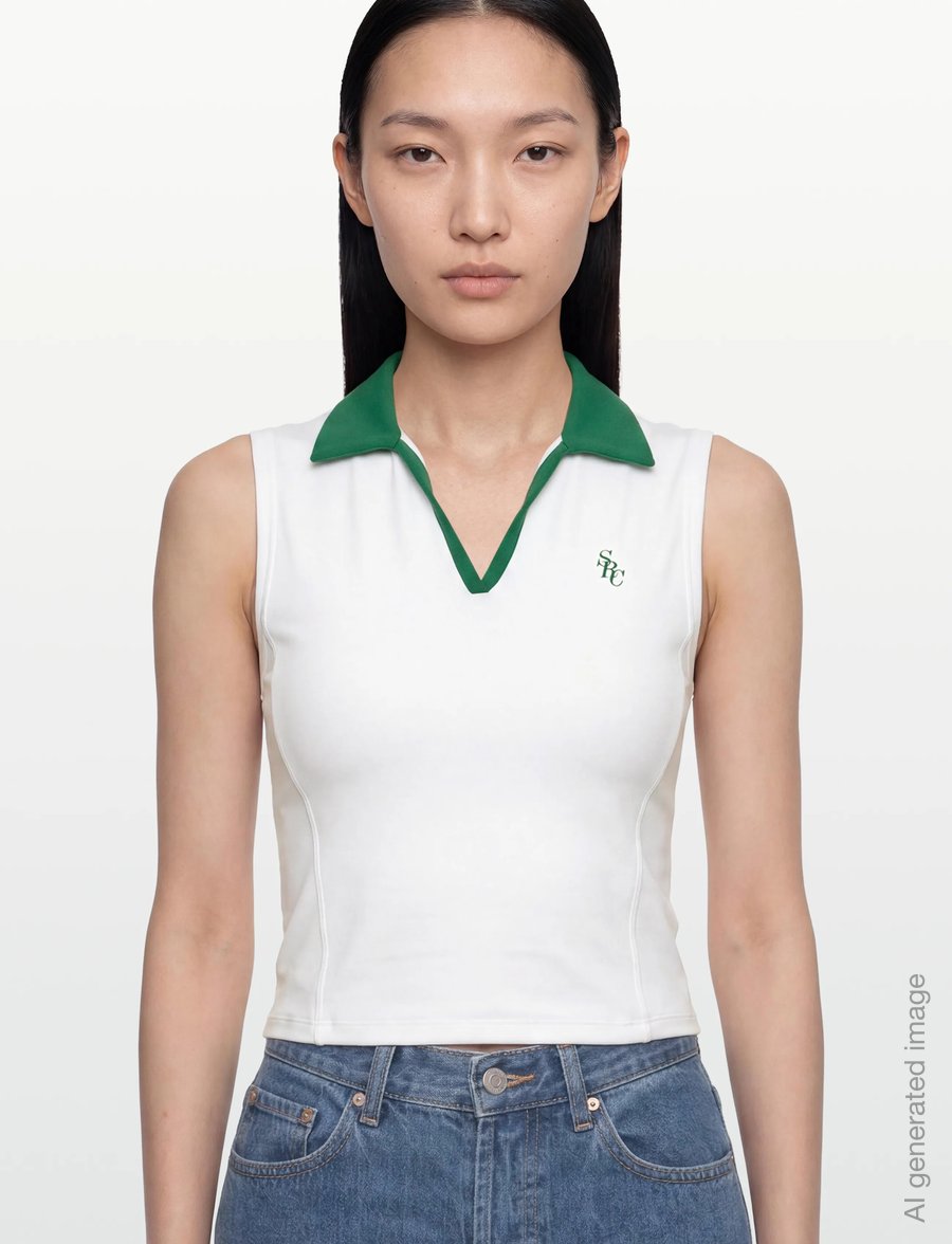 Sporty & Rich - SRC Sports Polo Vest - polo skyrtur - white/alpine - 3