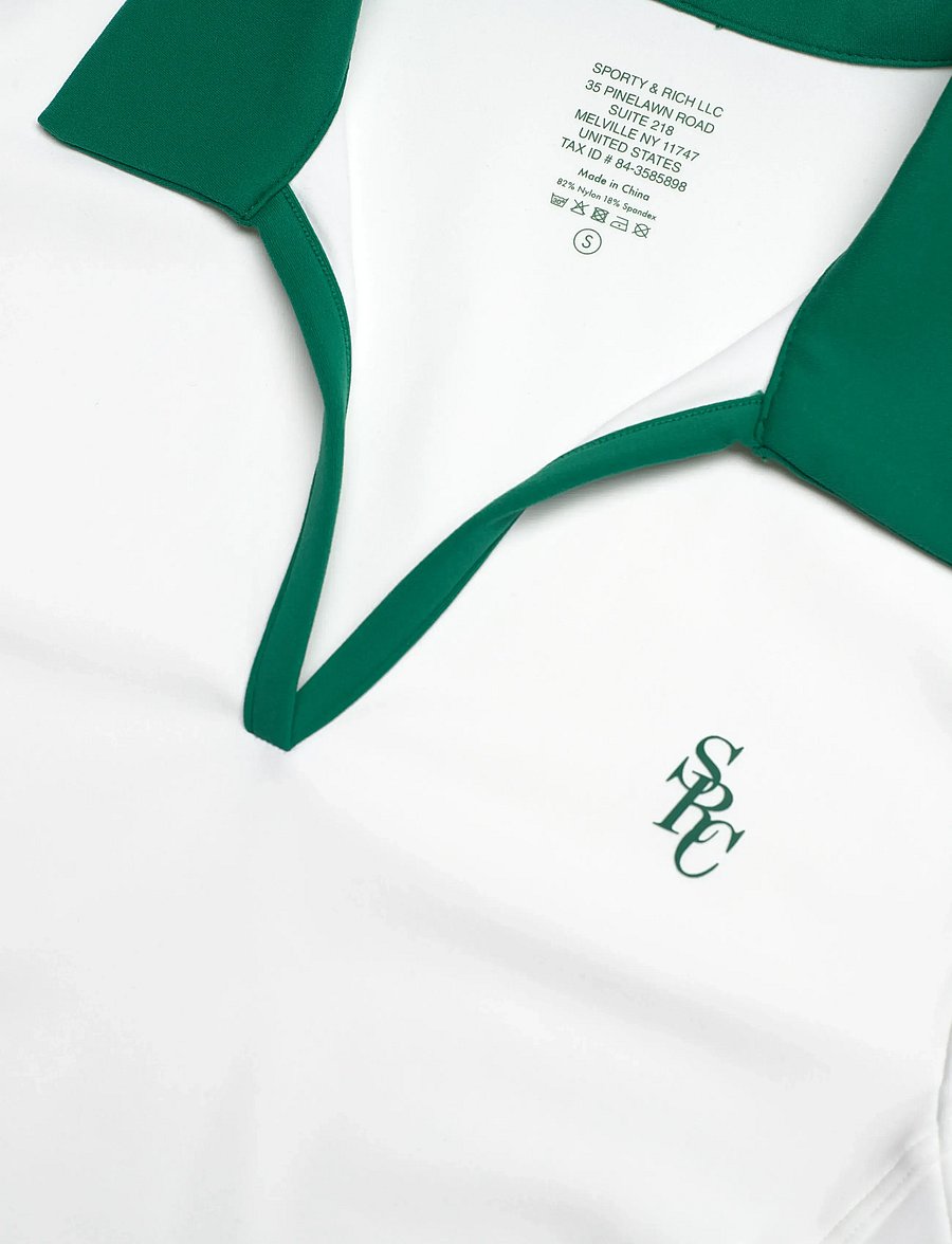 Sporty & Rich - SRC Sports Polo Vest - polo skyrtur - white/alpine - 5