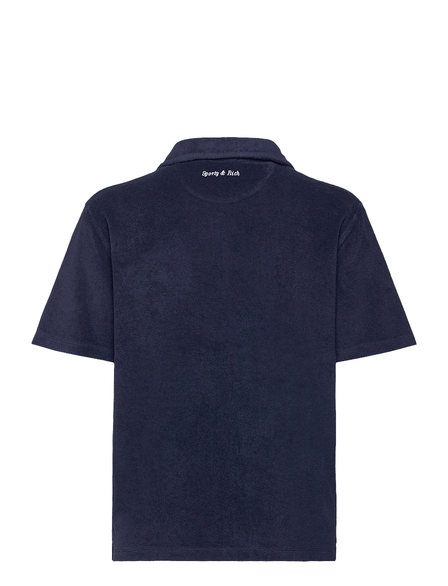 Sporty & Rich - Eden Script Terry Polo - poloskjorter - dark navy - 2