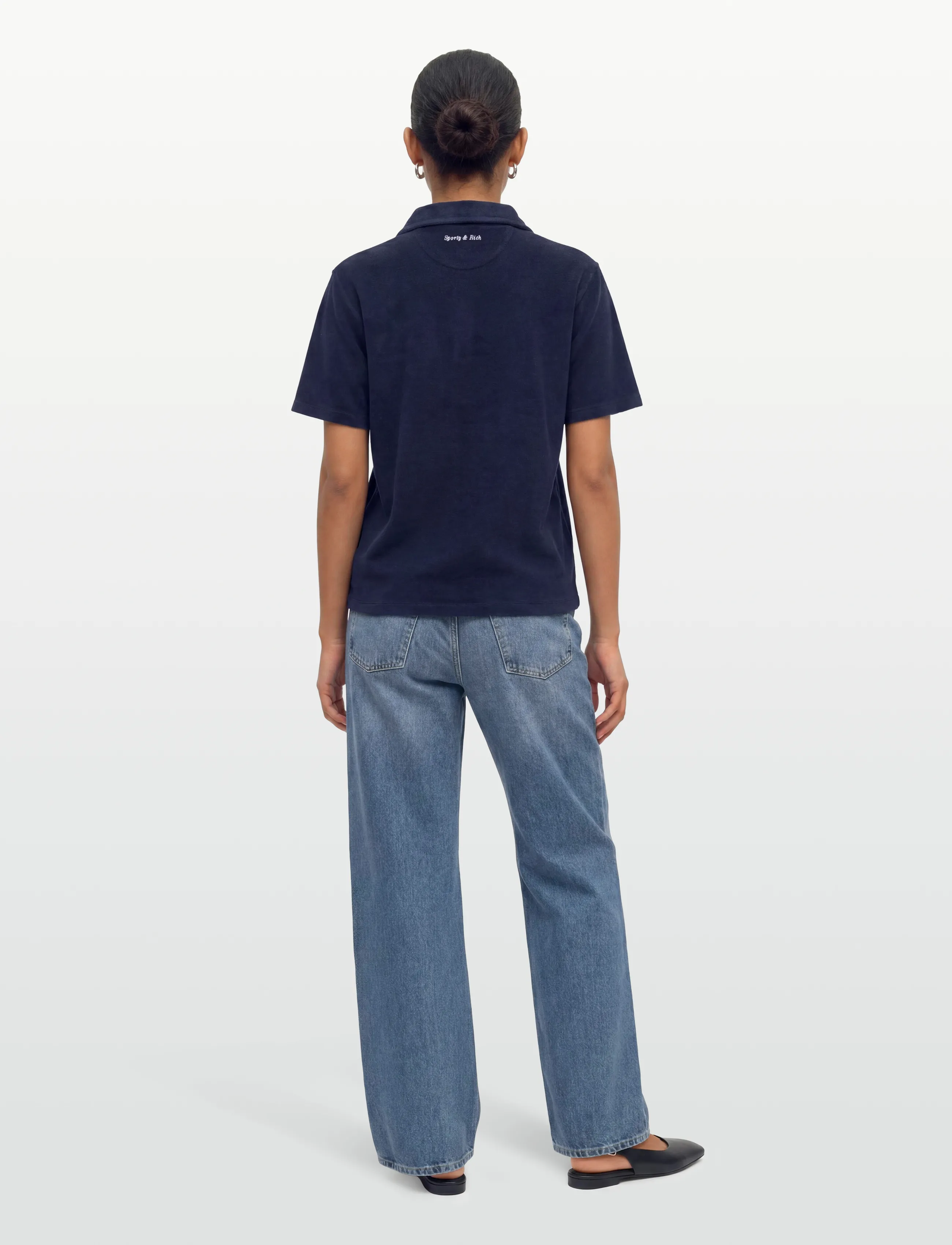 Sporty & Rich - Eden Script Terry Polo - poloer - dark navy - 4