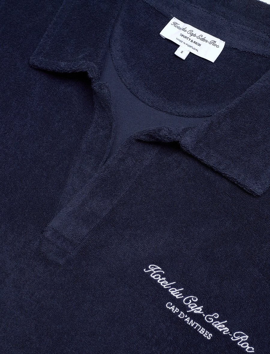 Sporty & Rich - Eden Script Terry Polo - poloskjorter - dark navy - 5