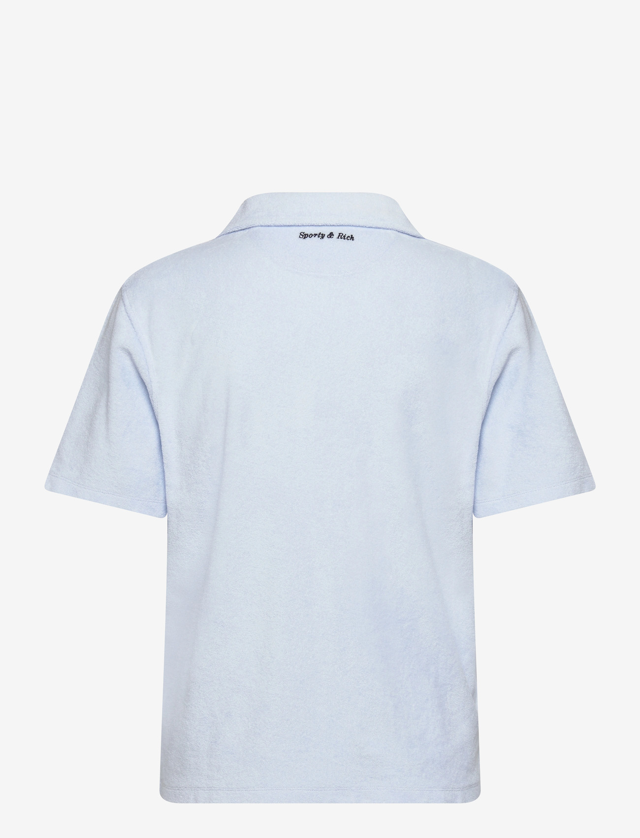 Sporty & Rich - Eden Script Terry Polo - t-shirts & tops - ciel - 1