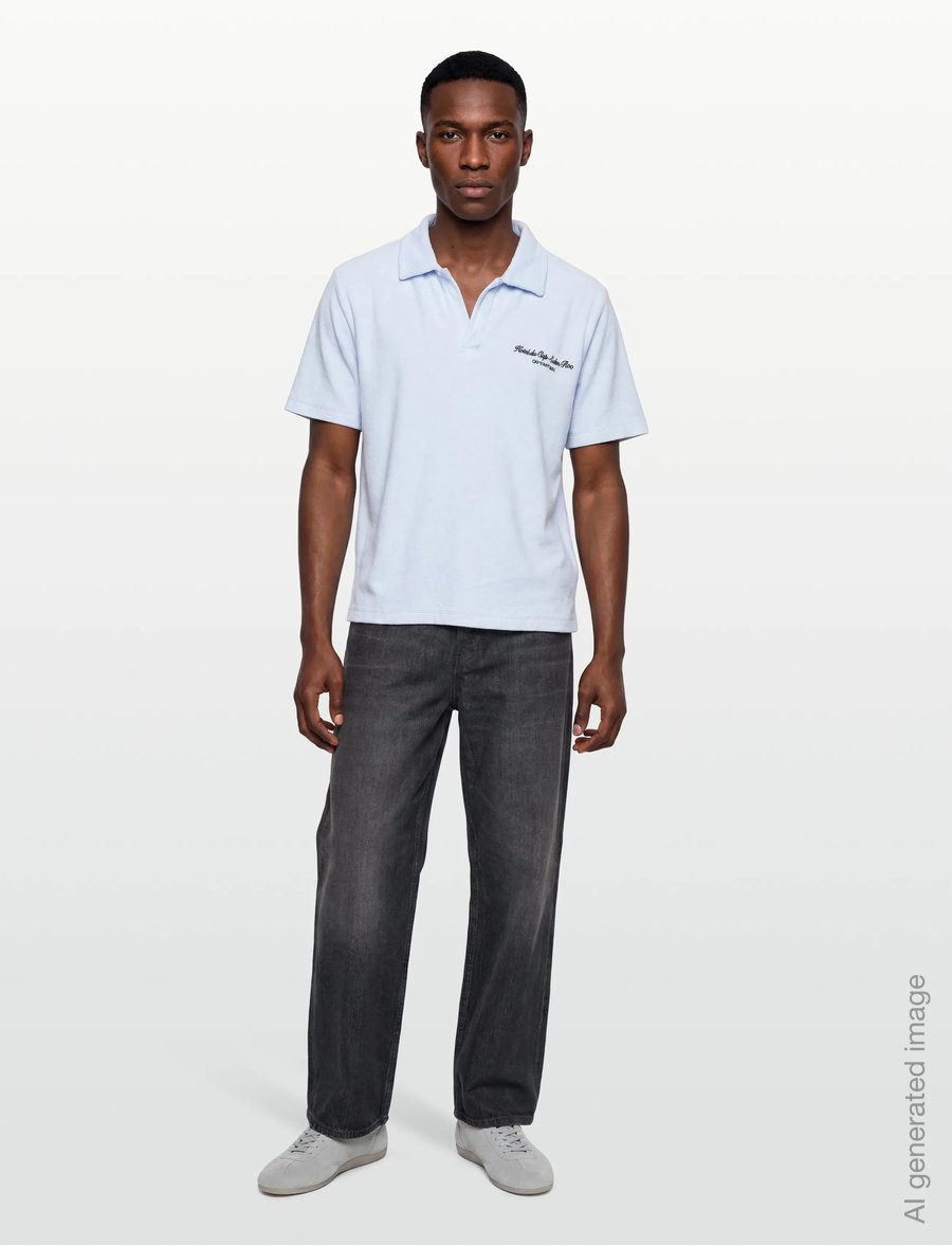 Sporty & Rich - Eden Script Terry Polo - t-särgid ja alussärgid - ciel - 0