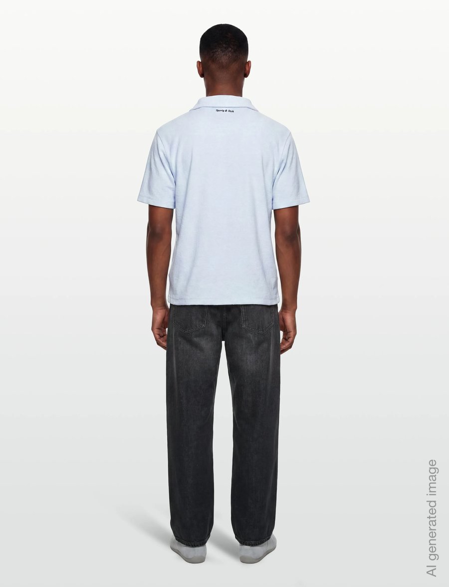 Sporty & Rich - Eden Script Terry Polo - t-särgid ja alussärgid - ciel - 4