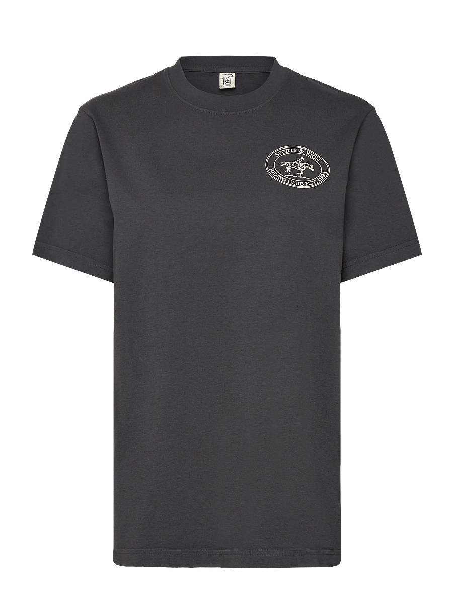 Sporty & Rich - Riding Club T-Shirt - t-shirts & tops - faded black - 0