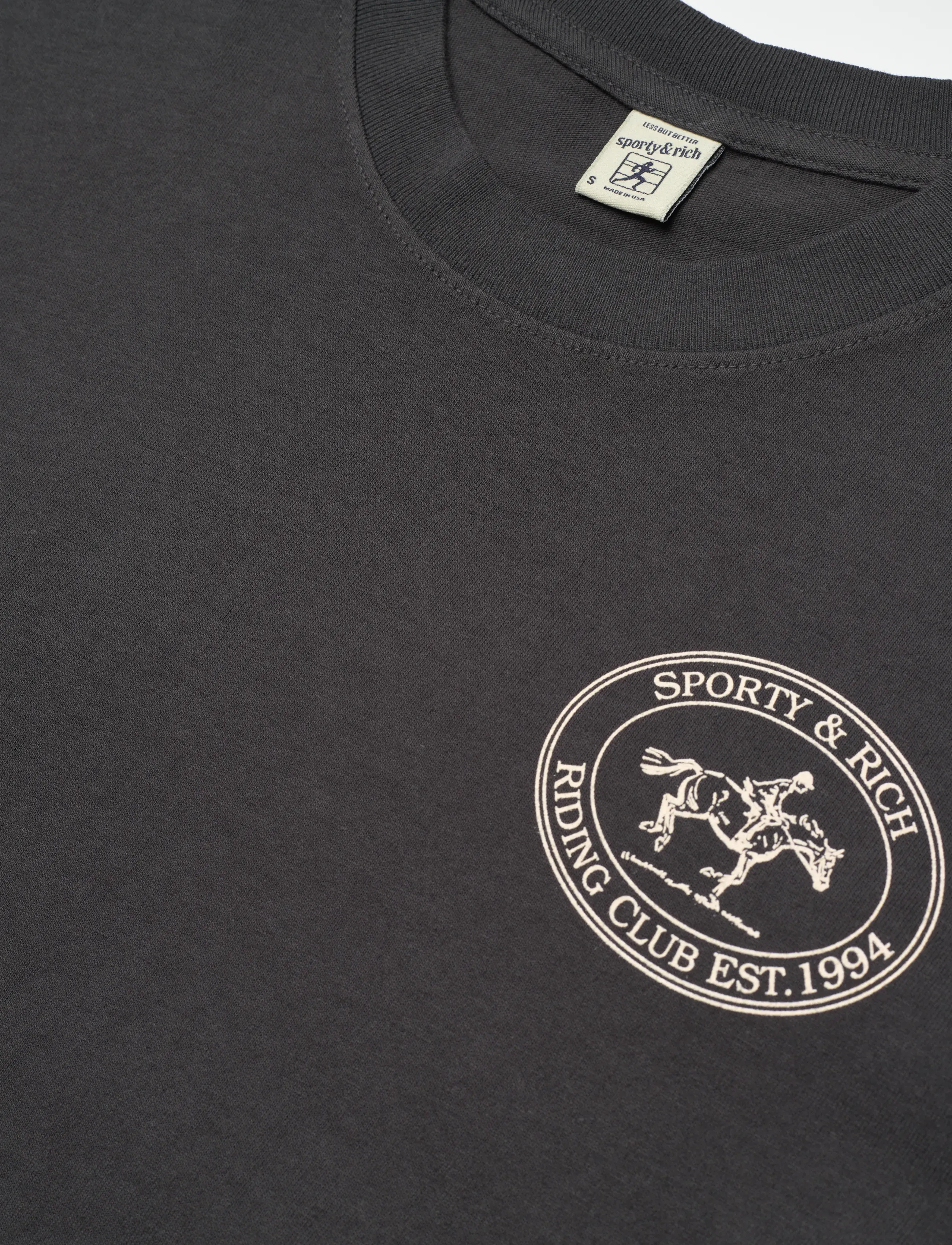 Sporty & Rich - Riding Club T-Shirt - t-shirts - faded black - 2