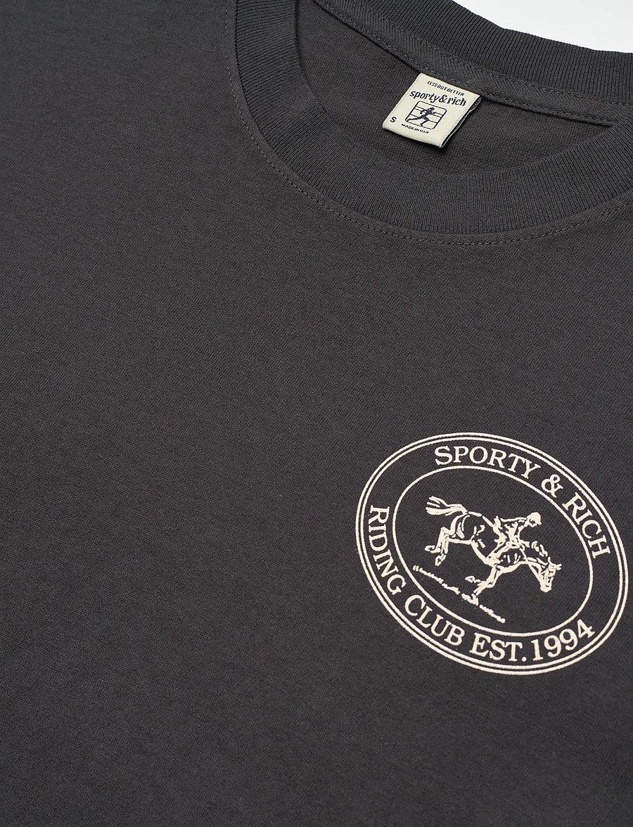 Sporty & Rich - Riding Club T-Shirt - t-shirts & tops - faded black - 2
