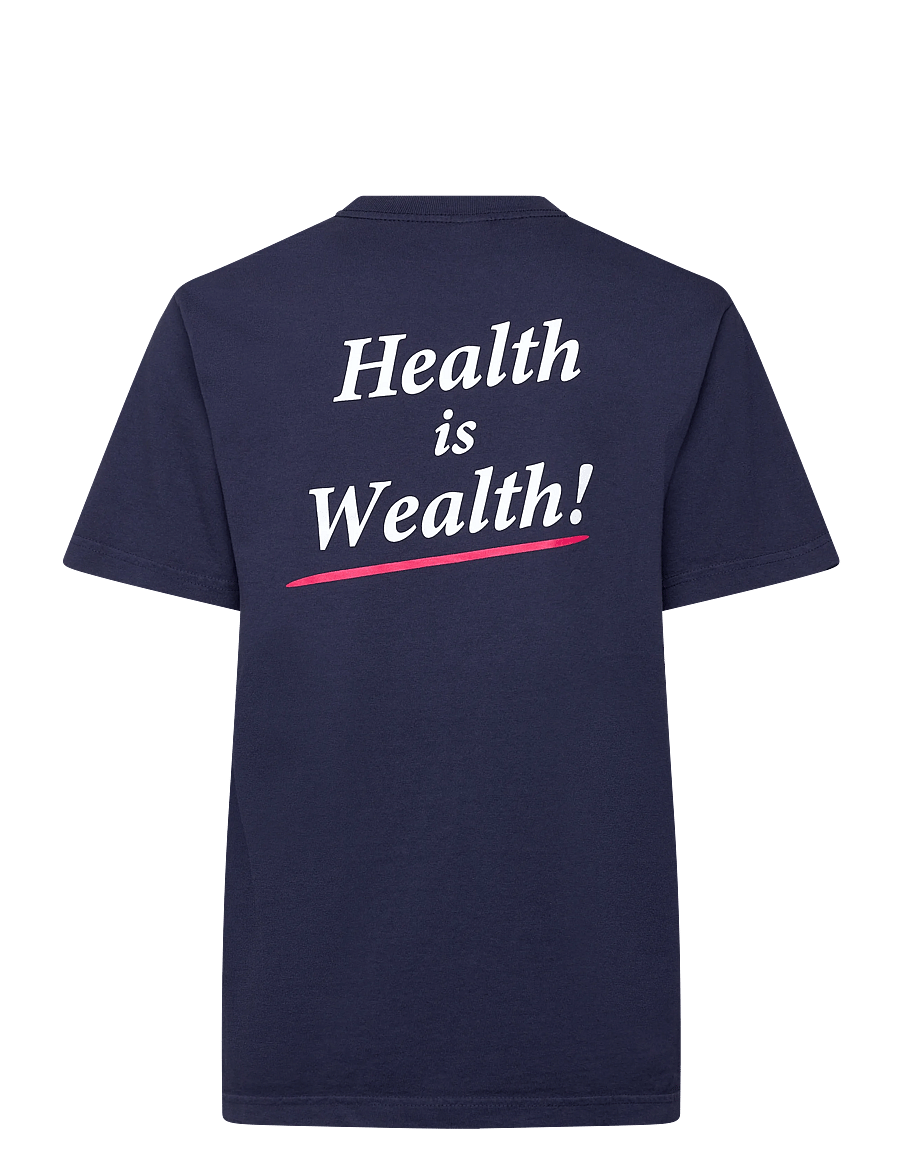 Sporty & Rich - Health is Wealth T-shirt - t-shirts - dark navy - 1