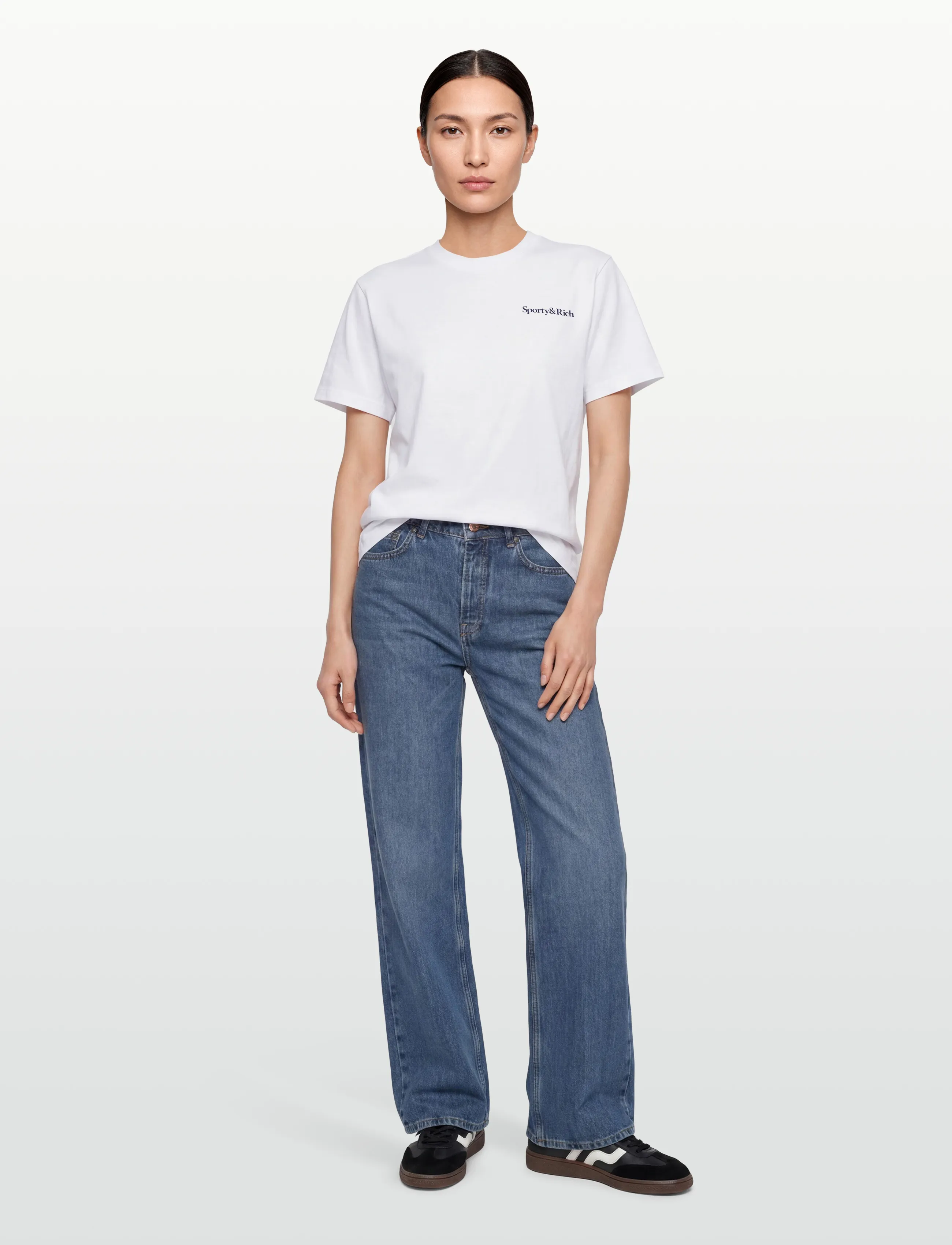 Sporty & Rich Health Is Wealth T-Shirt, Kvinder, Kortærmet T-shirt, Hvid, Str: XS