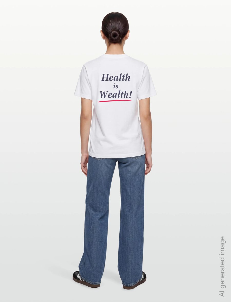 Sporty & Rich - Health is Wealth T-shirt - t-shirts - white - 4