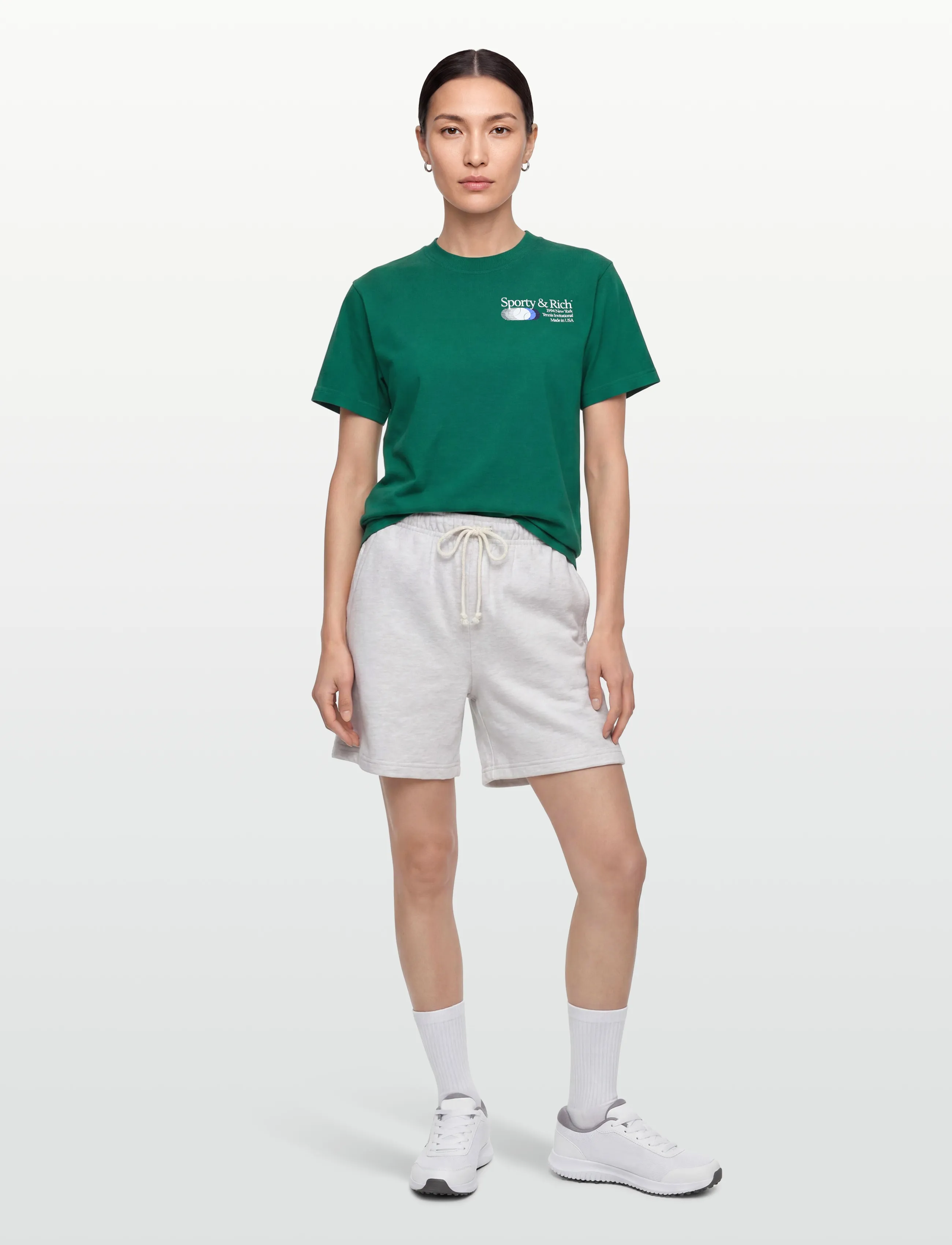 Sporty & Rich Invitational T-Shirt, L, Green, T-Shirts & Toppe > Kortærmede, Dame