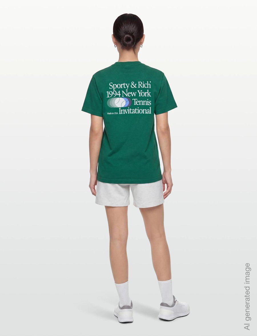 Sporty & Rich - Invitational T-Shirt - t-särgid ja alussärgid - alpine - 4