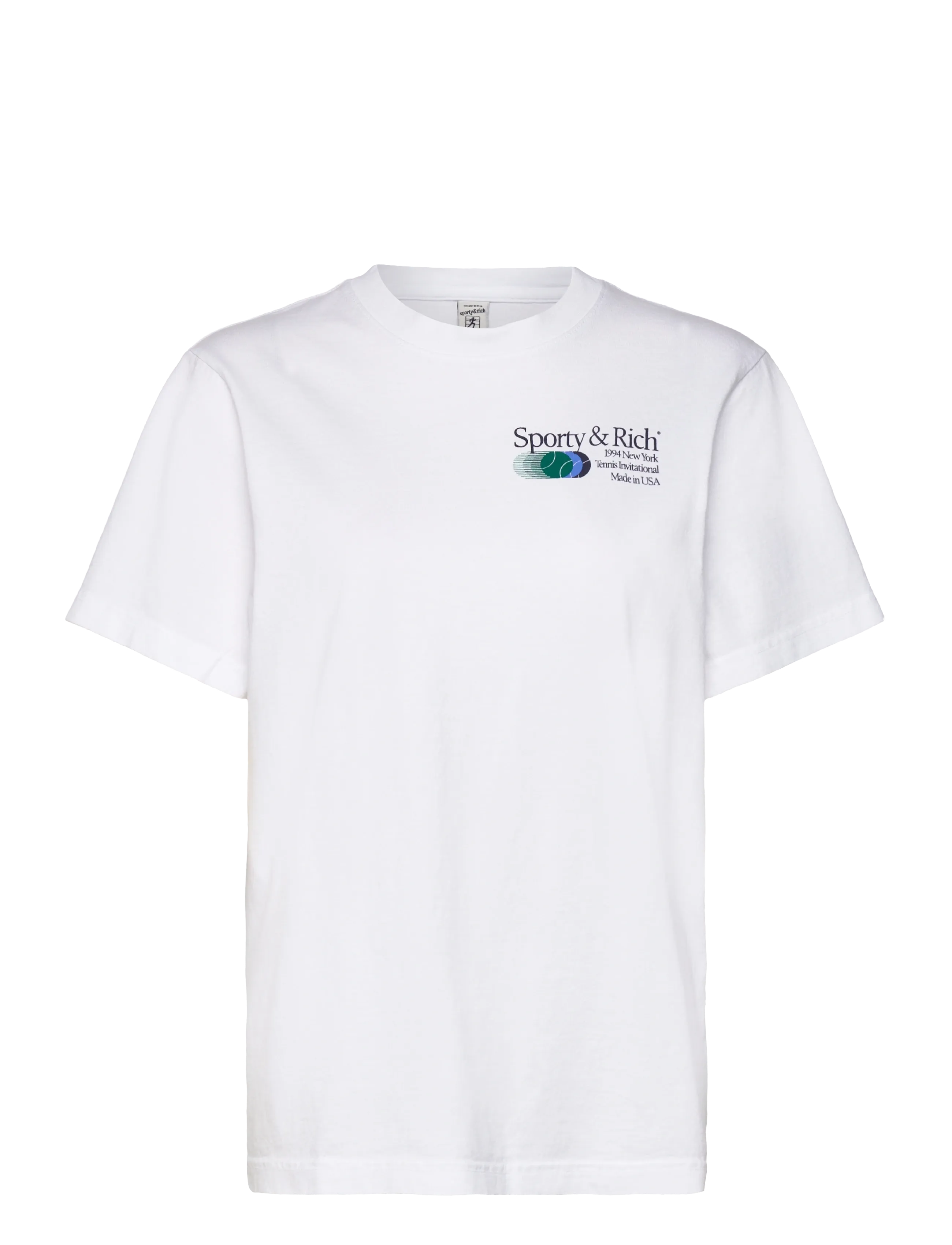 Sporty & Rich Invitational T-Shirt - Sporty & Rich - WHITE / white