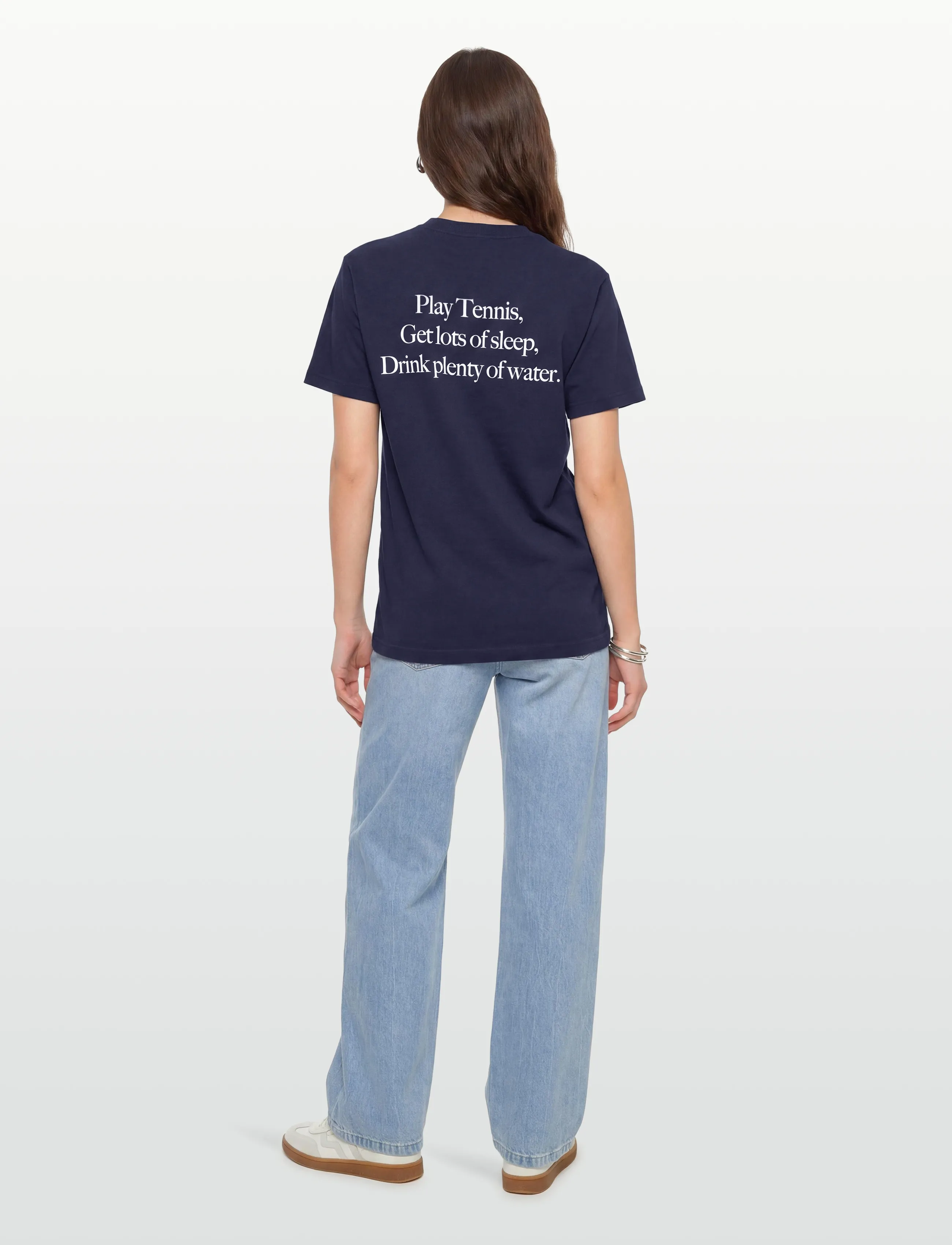 Sporty & Rich - Play Tennis T-Shirt - t-shirts - dark navy - 4
