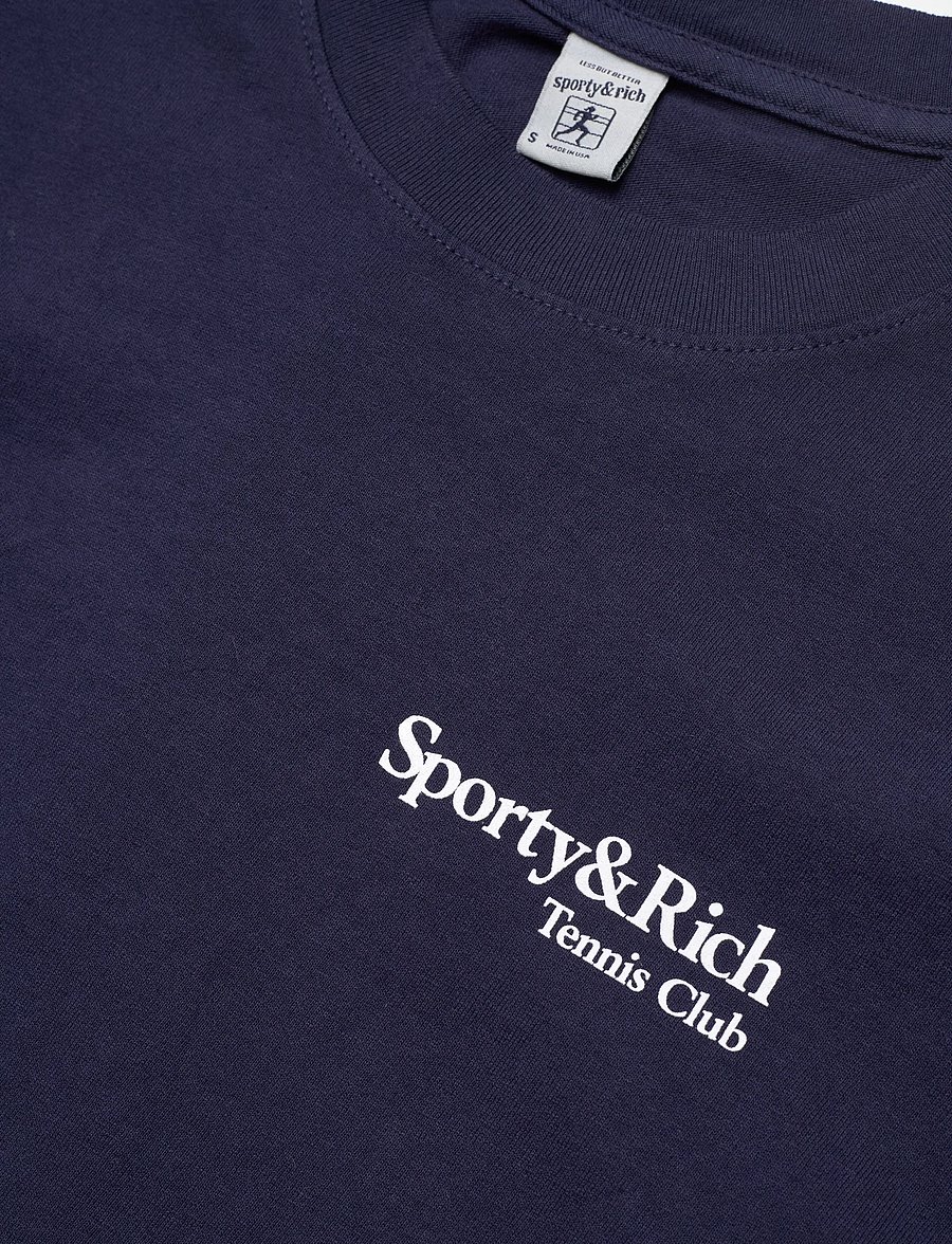 Sporty & Rich - Play Tennis T-Shirt - t-shirts & tops - dark navy - 5