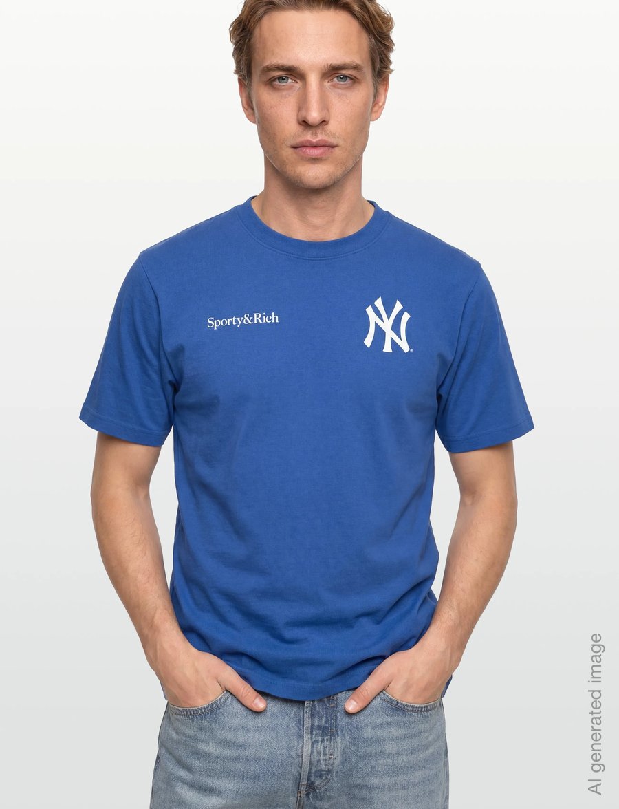 Sporty & Rich - Slugger T-Shirt - t-shirts & tops - team blue - 3