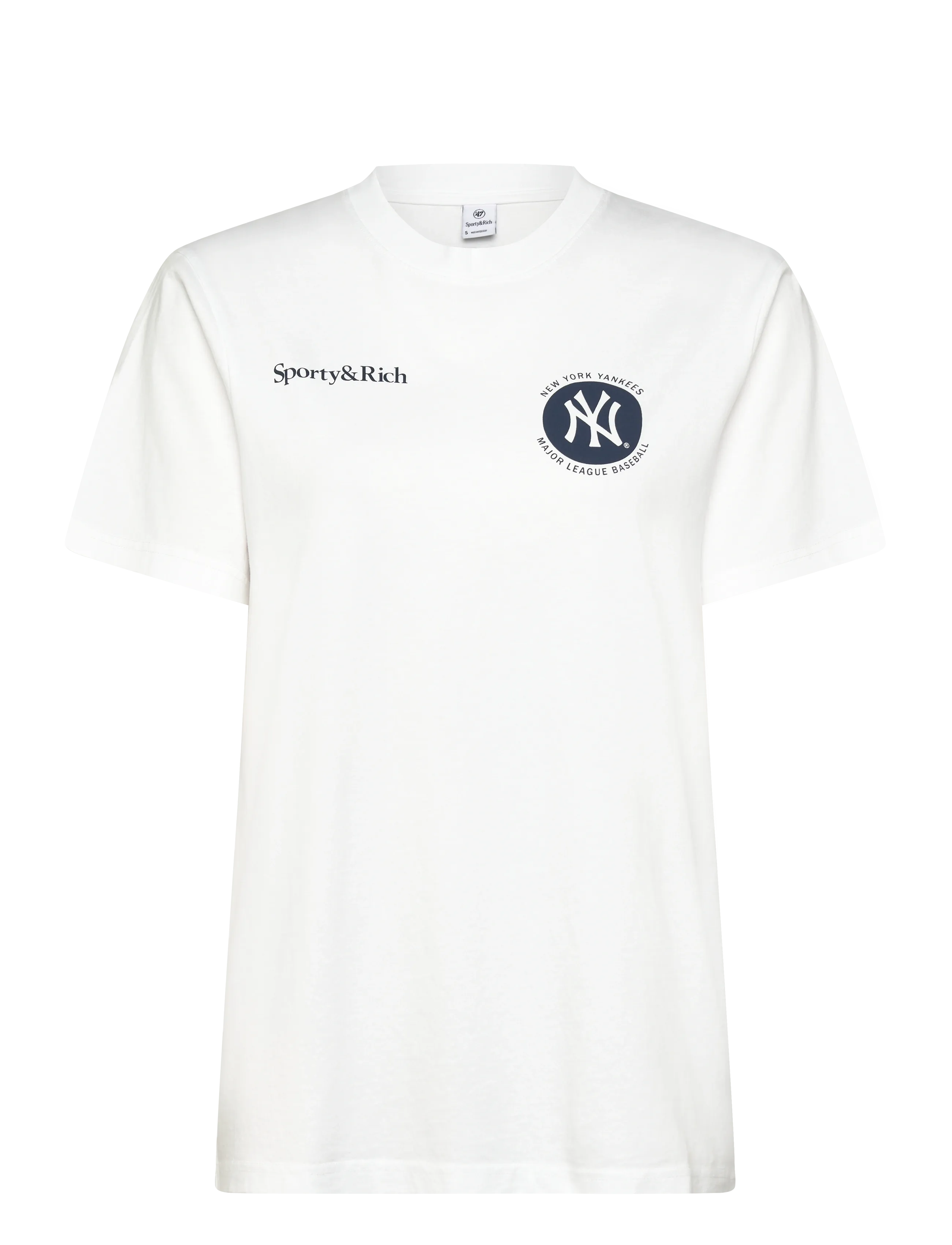 Sporty & Rich Major Leaguet-Shirt, L, T-shirts Oberteile, Weiß - Short-sleeved, Frauen