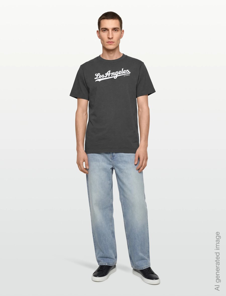Sporty & Rich - Dodgers T-Shirt - t-särgid ja alussärgid - faded black - 0