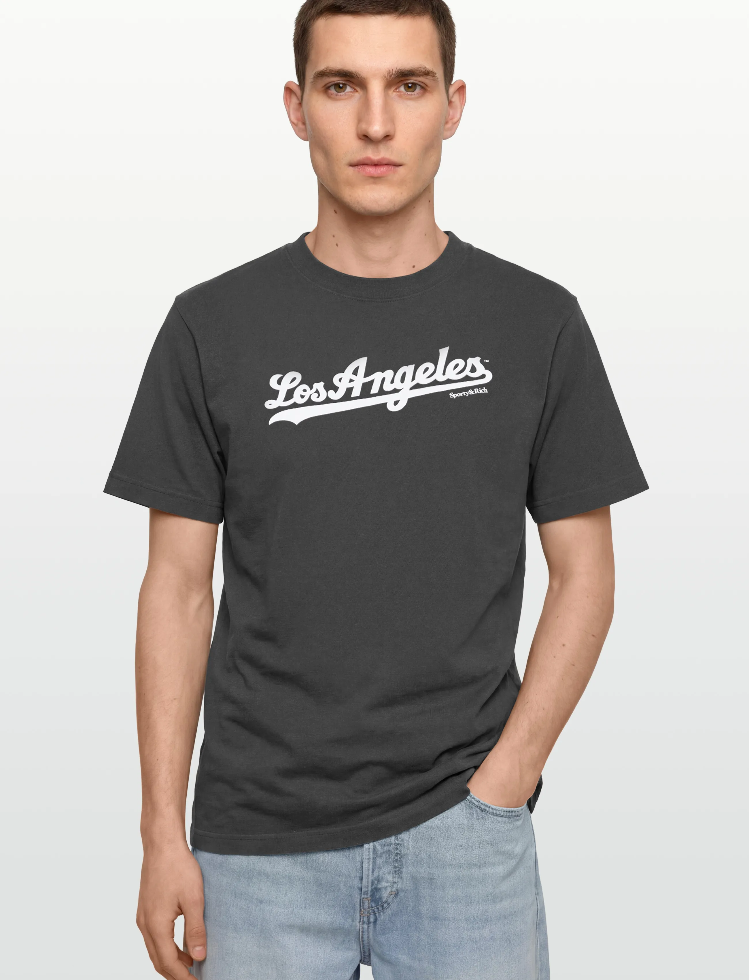 Sporty & Rich - Dodgers T-Shirt - t-särgid - faded black - 3