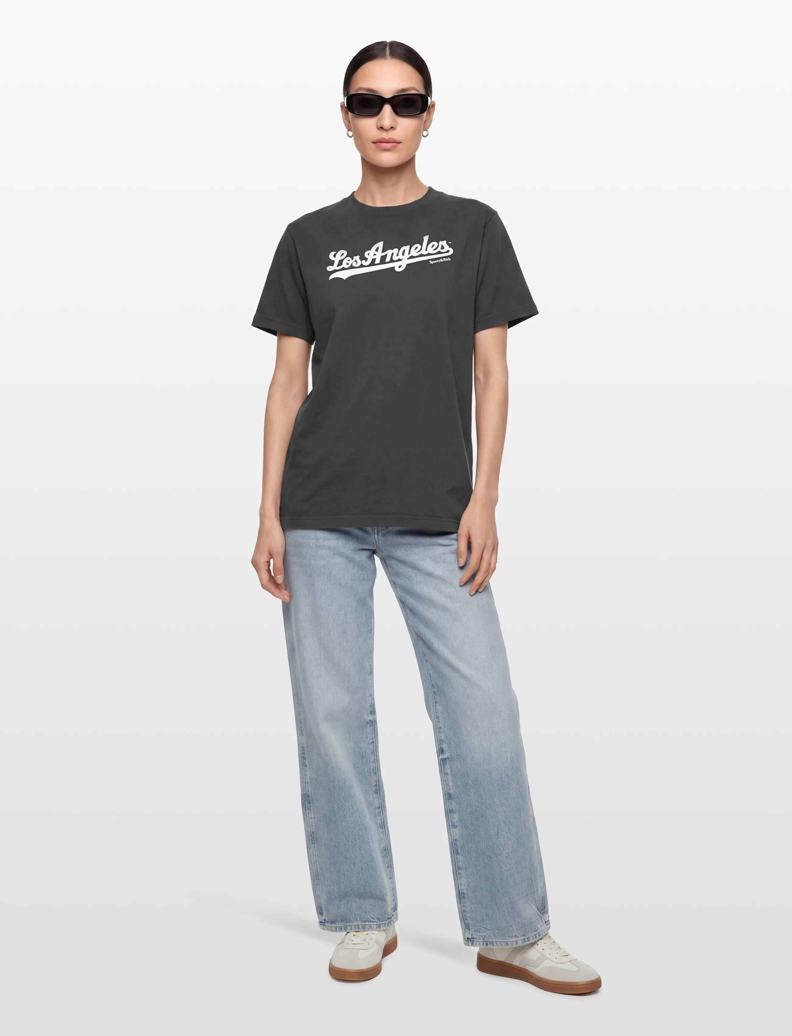 Sporty & Rich - Dodgers T-Shirt - t-särgid - faded black - 4