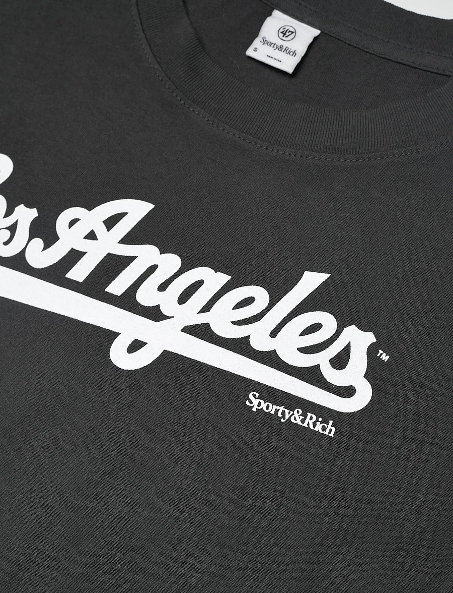 Sporty & Rich - Dodgers T-Shirt - t-särgid ja alussärgid - faded black - 5