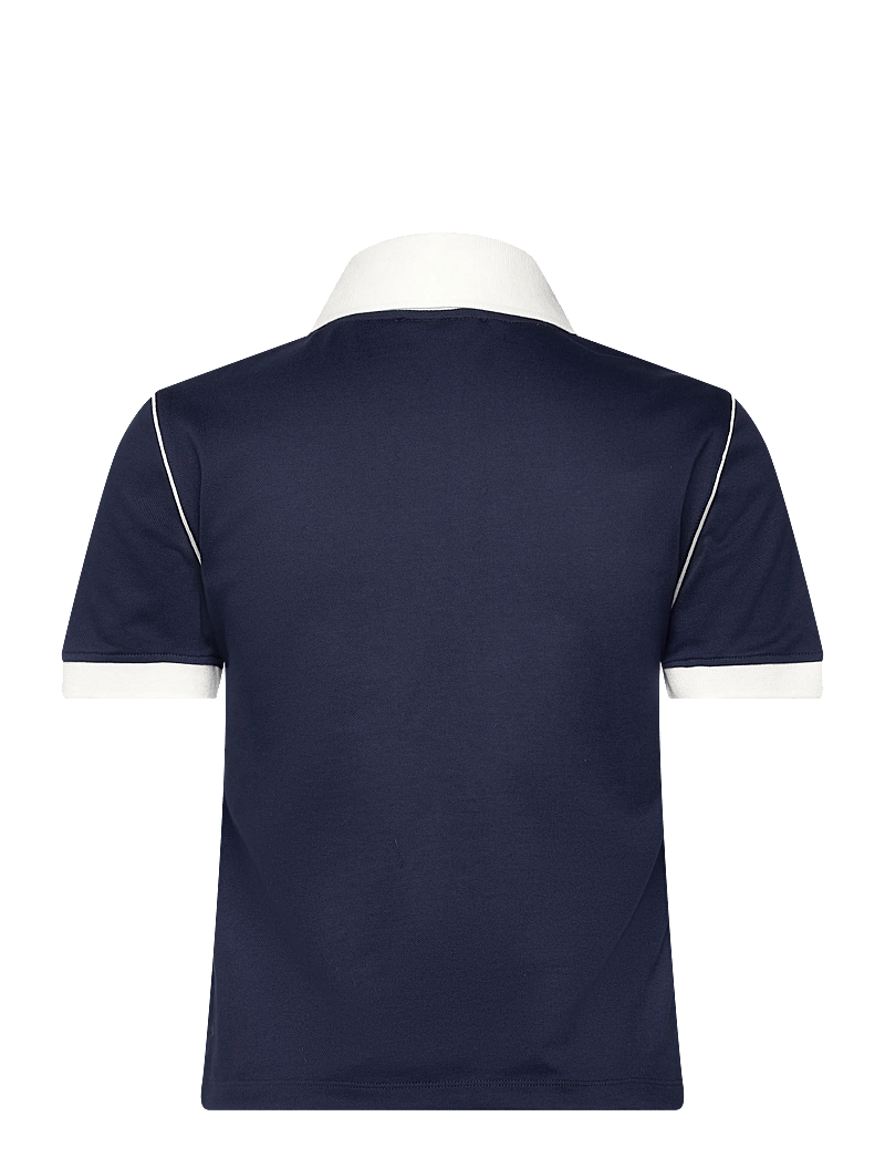 Sporty & Rich - Crown 70s Pique Polo - t-shirts & tops - dark navy/white - 1