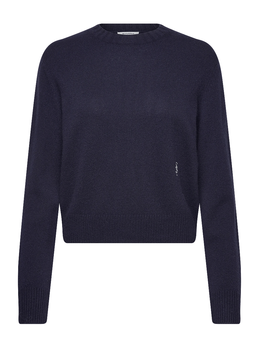 Sporty & Rich - SRC Cashmere Sweater - trøjer - dark navy - 1
