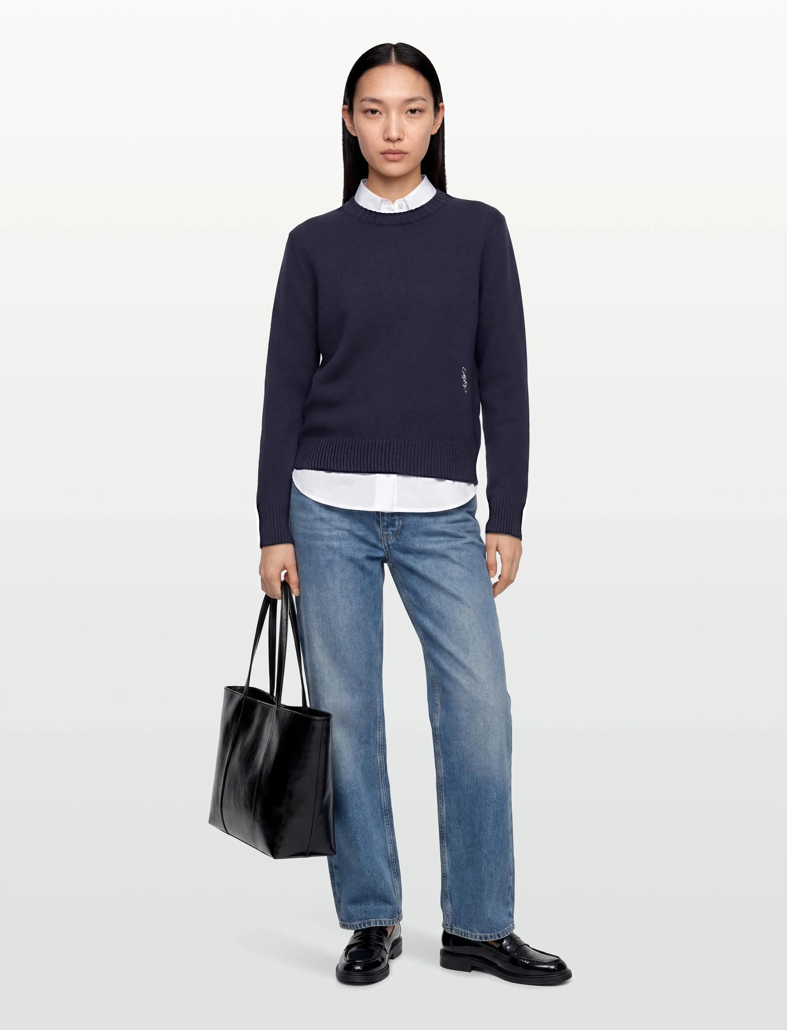 Sporty & Rich Src Cashmere Sweater, XL, Knitwear, Marineblau - Jumpers, Frauen