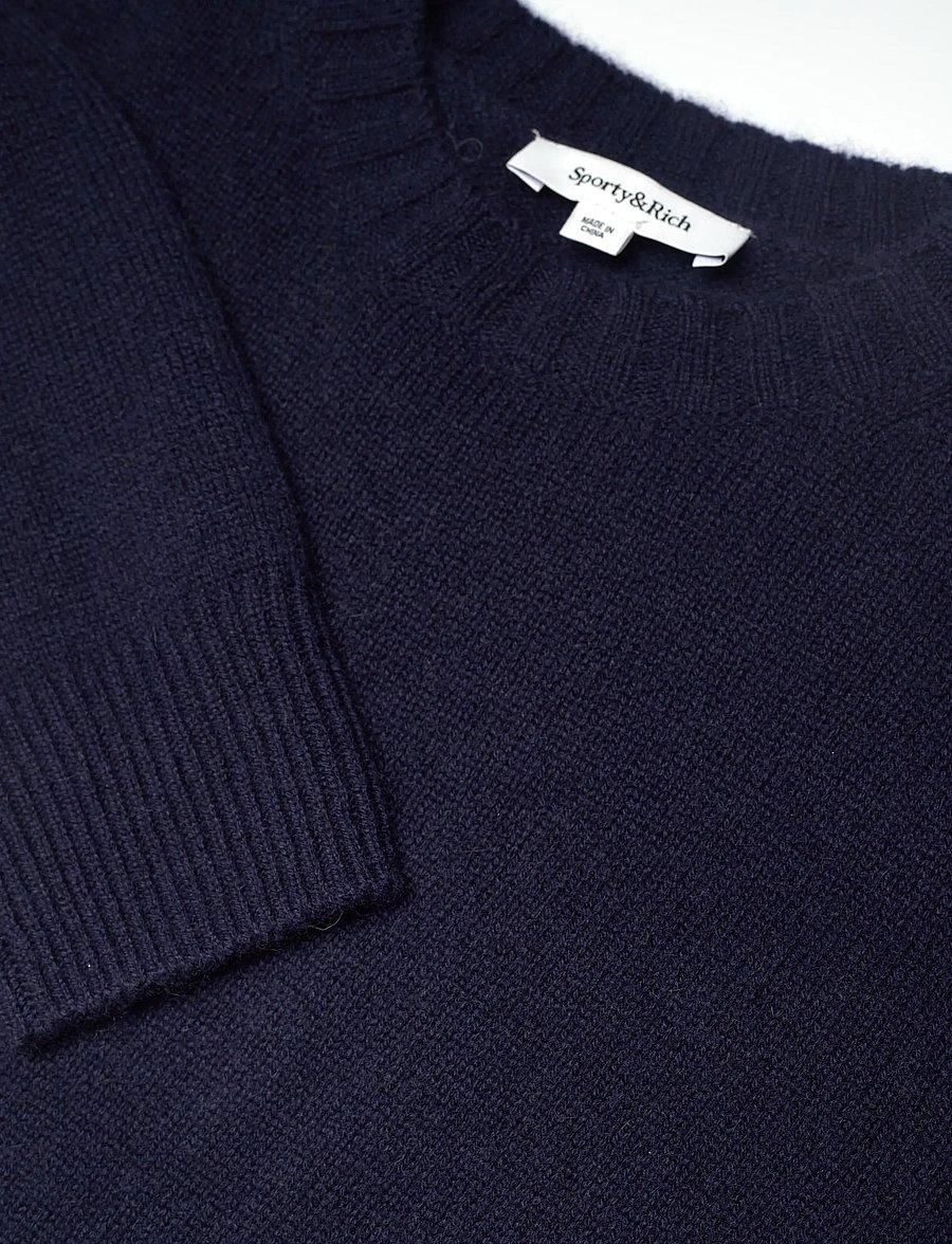 Sporty & Rich - SRC Cashmere Sweater - trøjer - dark navy - 5