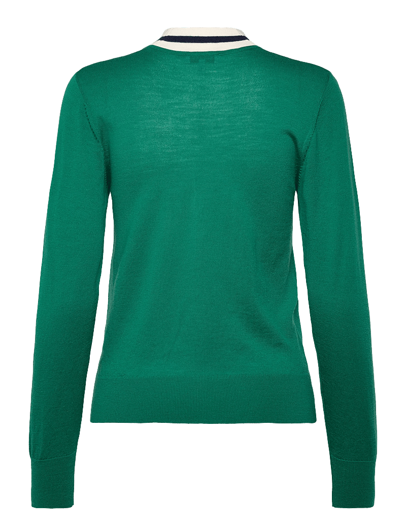 Sporty & Rich - SRC Minimalist V-Neck Sweater - sviitrid - alpine/dark navy/off white - 1