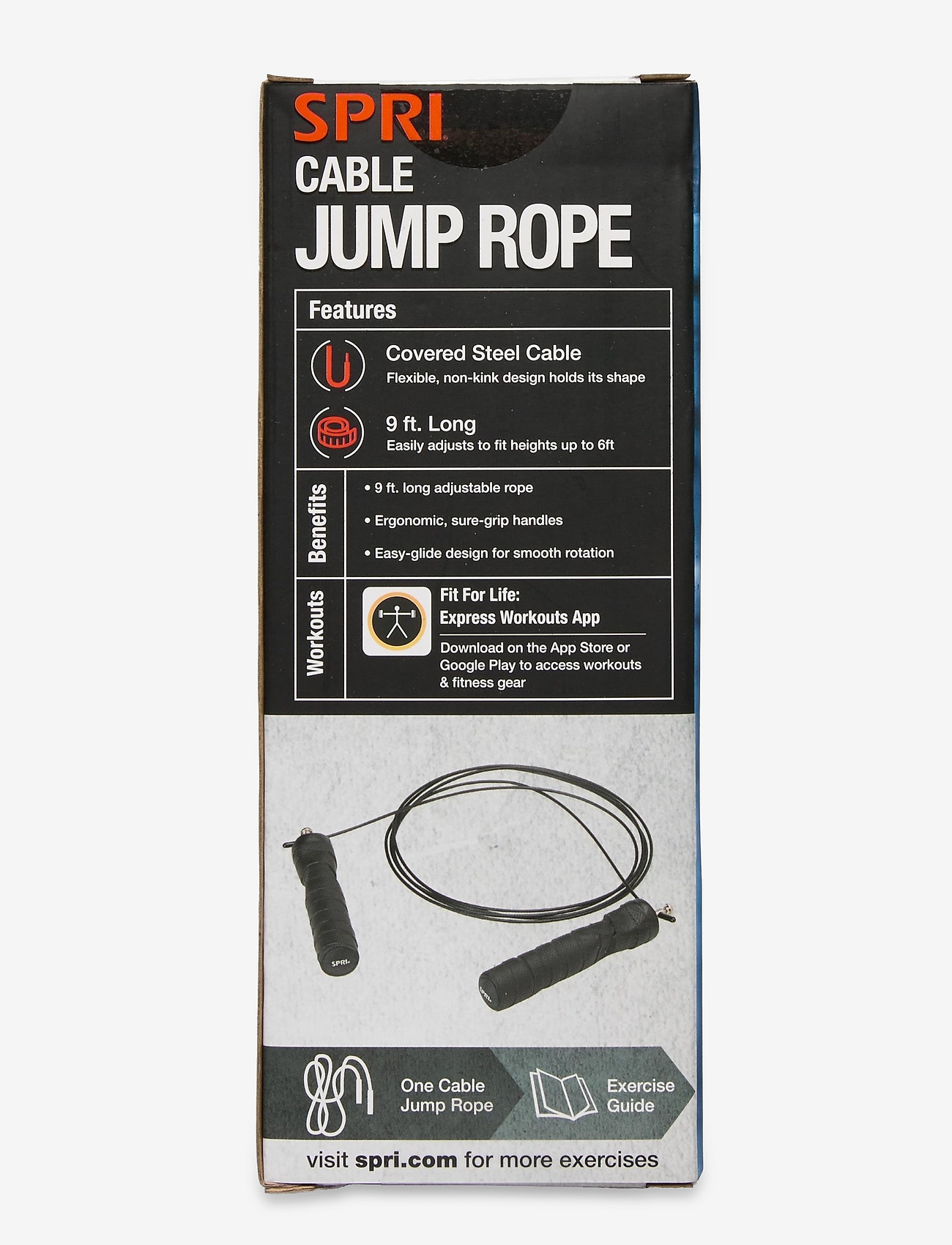 Spri - SPRI CABLE JUMP ROPE - hoppetau - black - 1