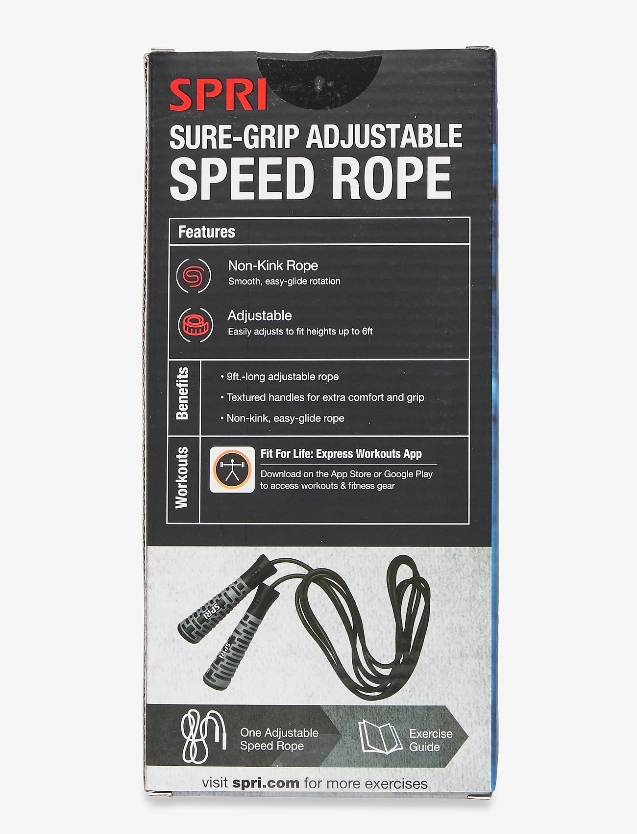 Spri - SPRI SURE-GRIP ADJUSTABLE SPEED ROPE - black - 1
