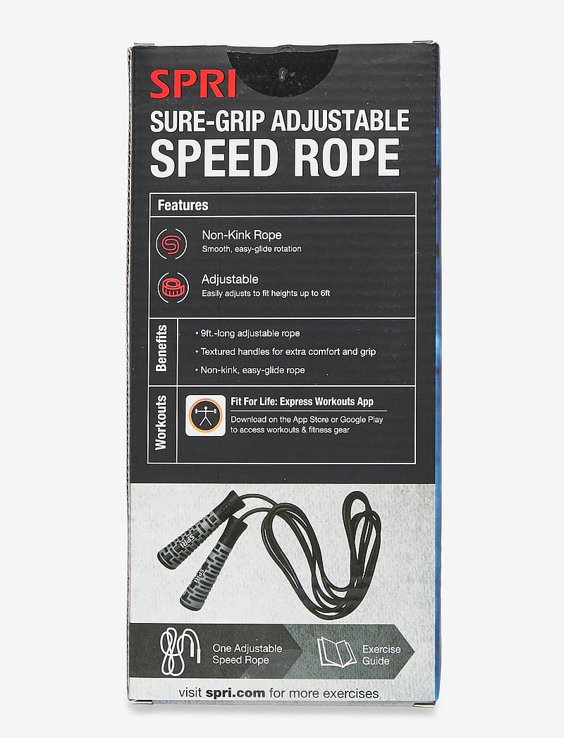 Spri - SPRI SURE-GRIP ADJUSTABLE SPEED ROPE - sjippetove - black - 1