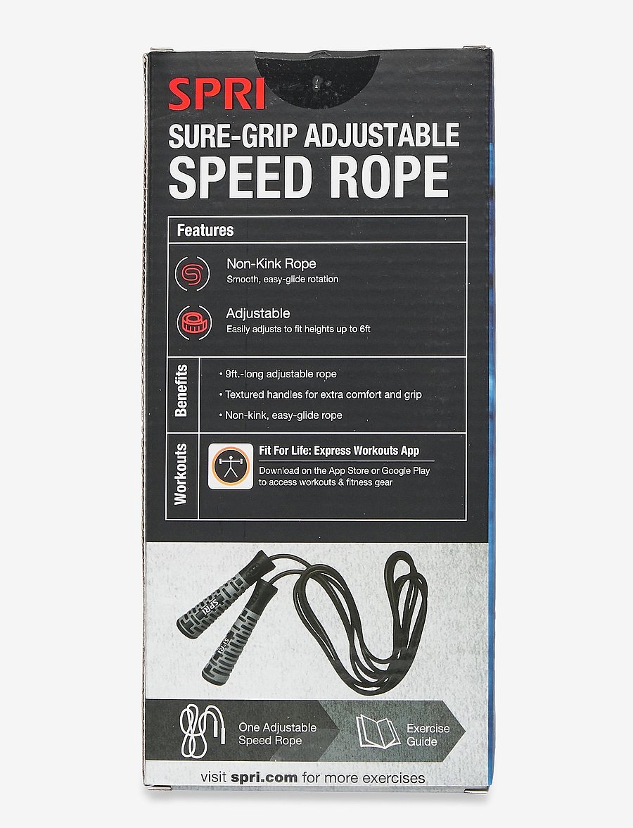 Spri - SPRI SURE-GRIP ADJUSTABLE SPEED ROPE - hoppetau - black - 1